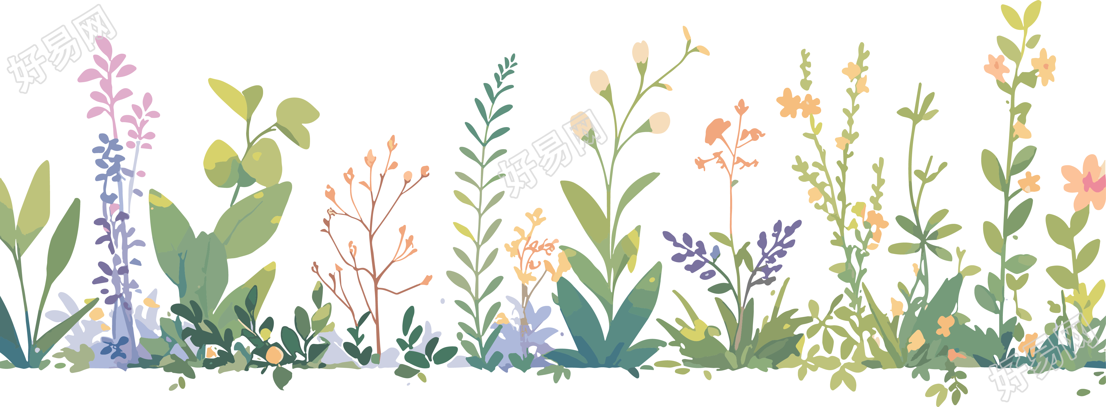 植物花边可商用PNG素材