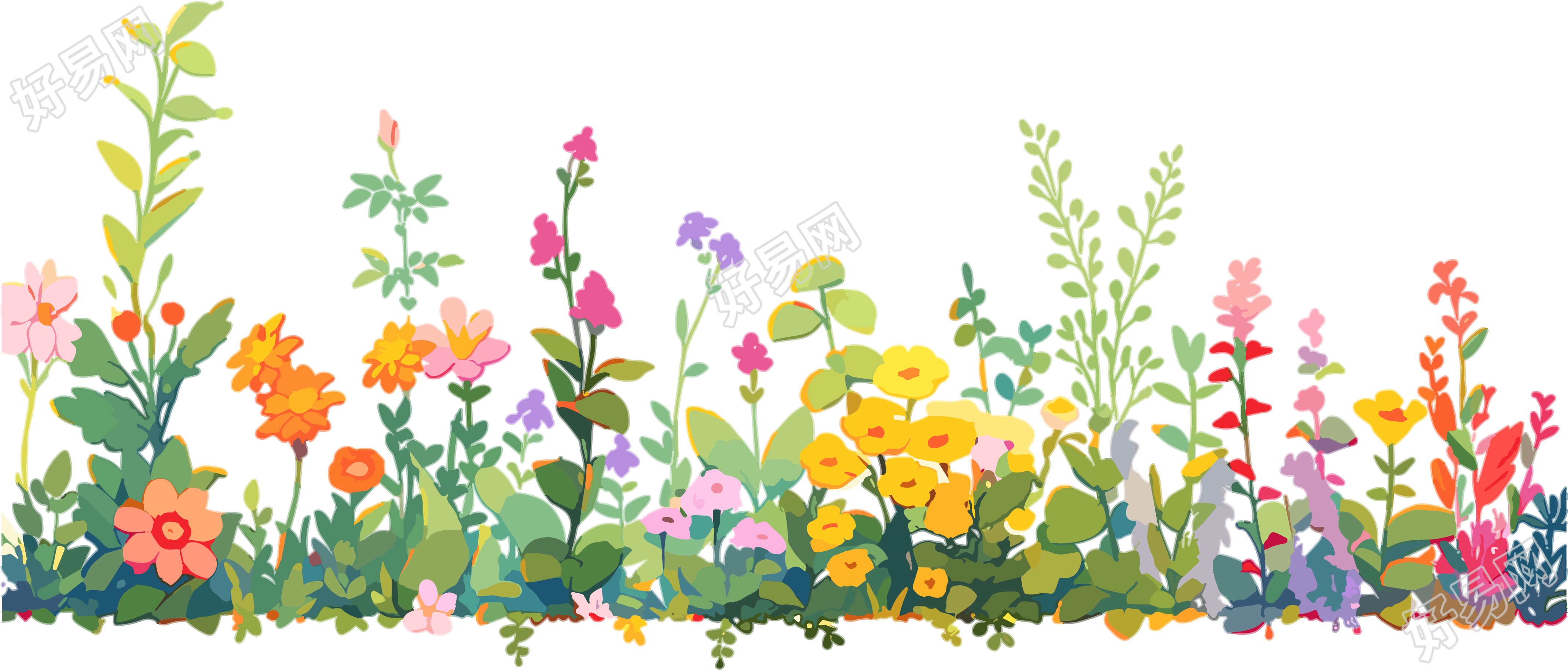 植物花边插画素材