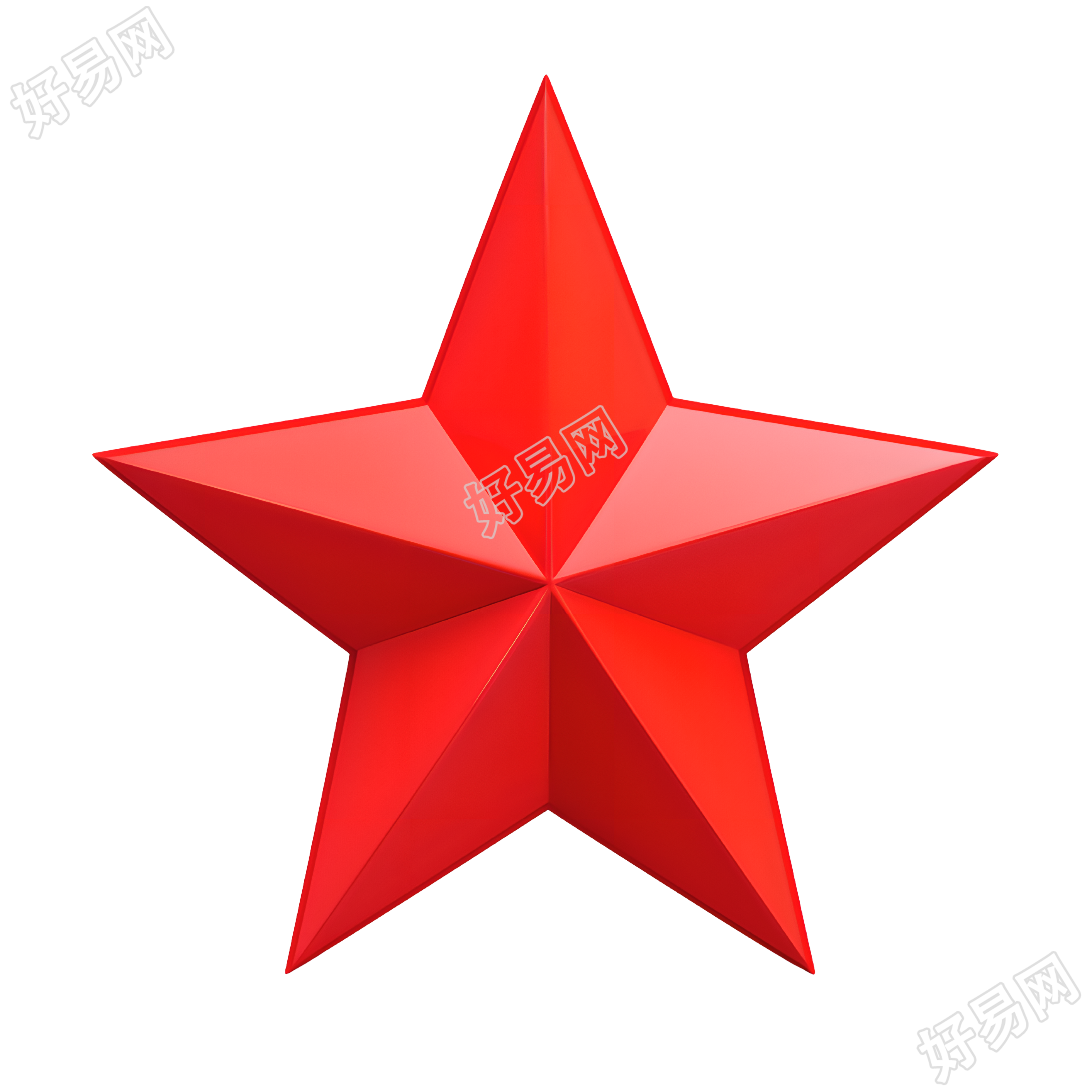 五角星平面图标素材