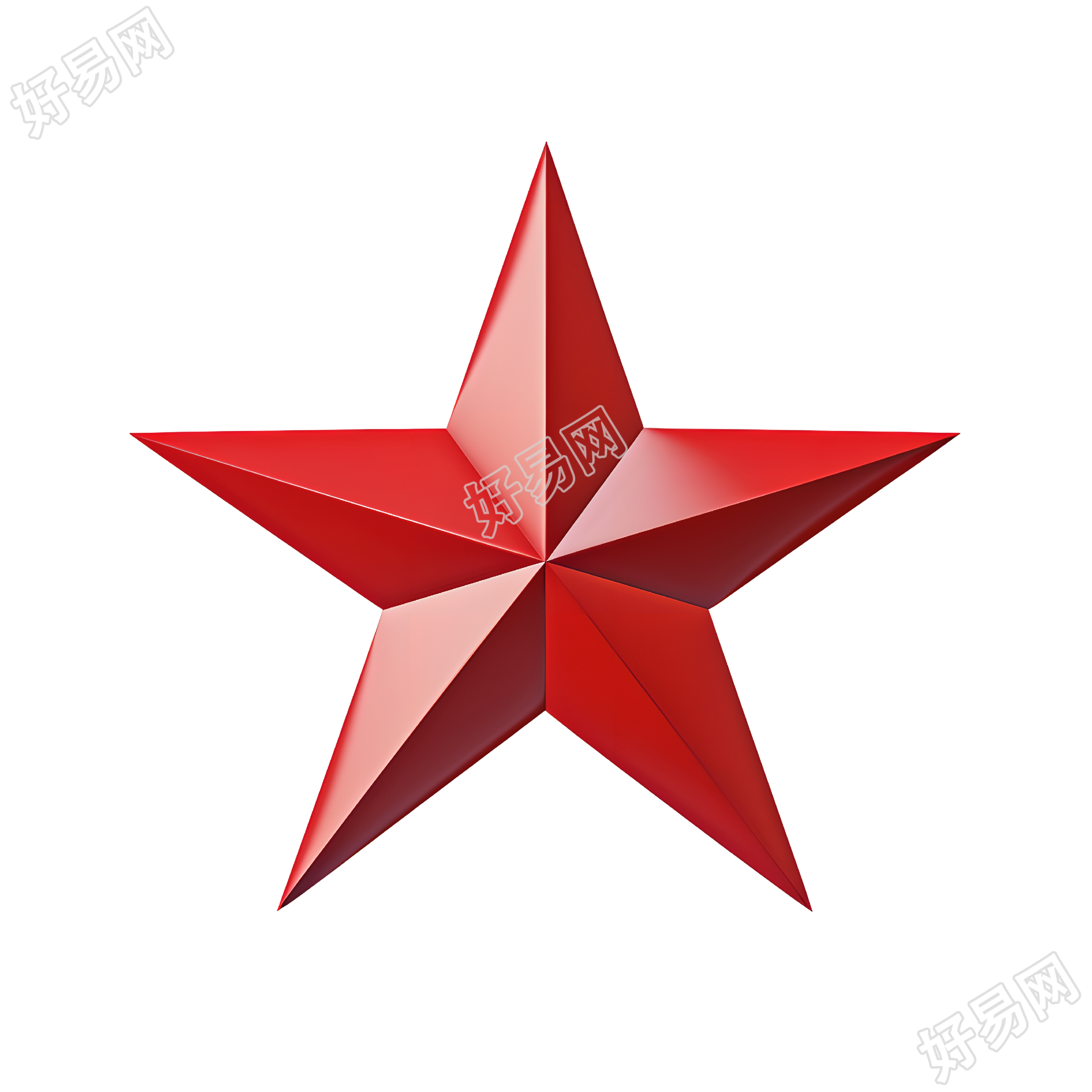 红色五角星图形素材