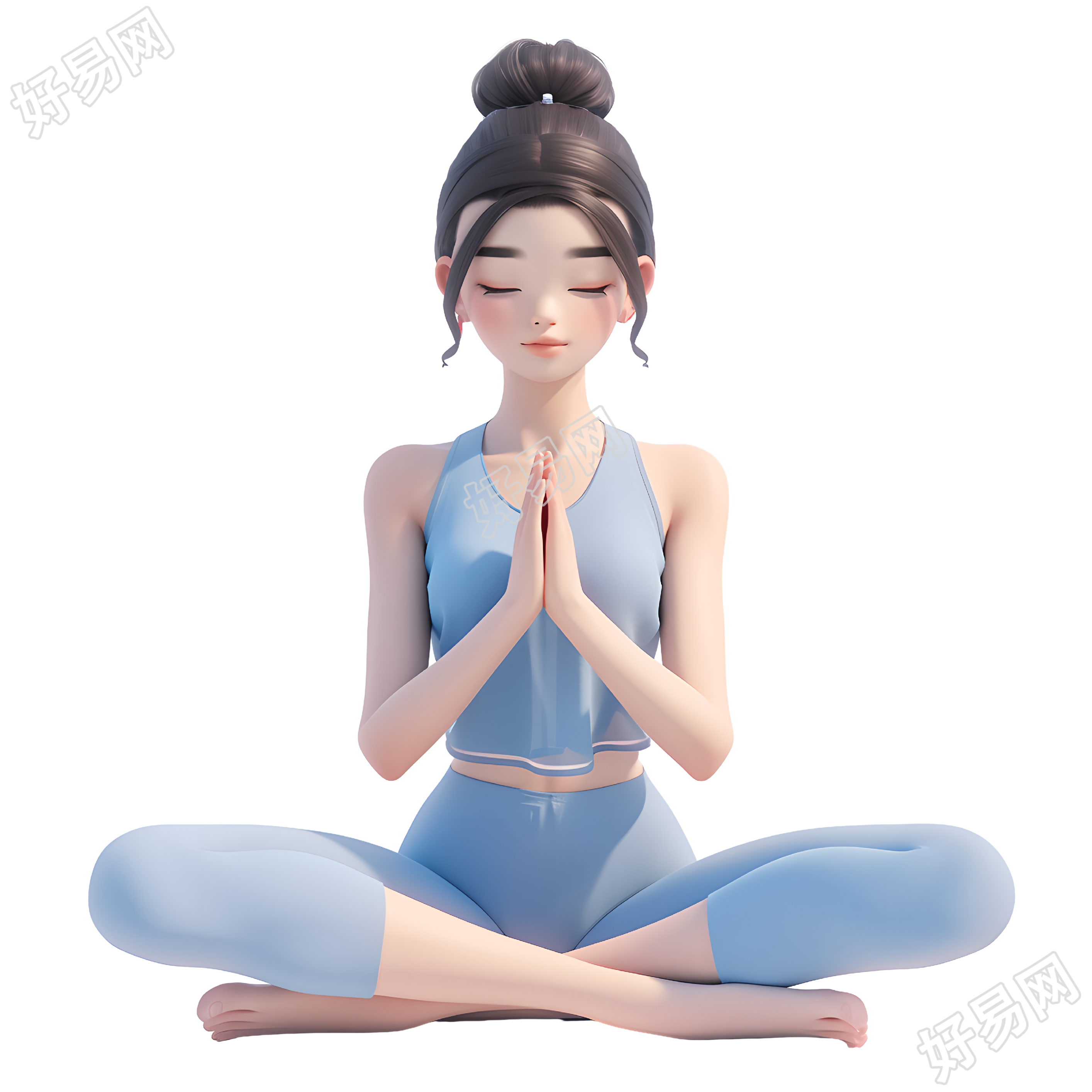 练瑜伽的女孩PNG素材