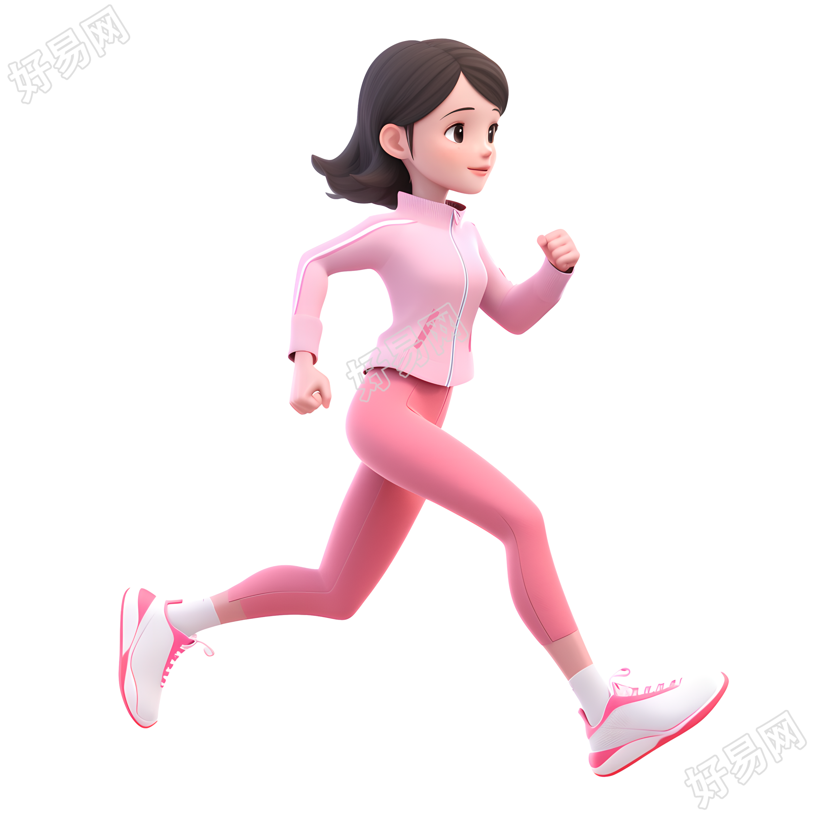 3D运动女孩卡通风格素材