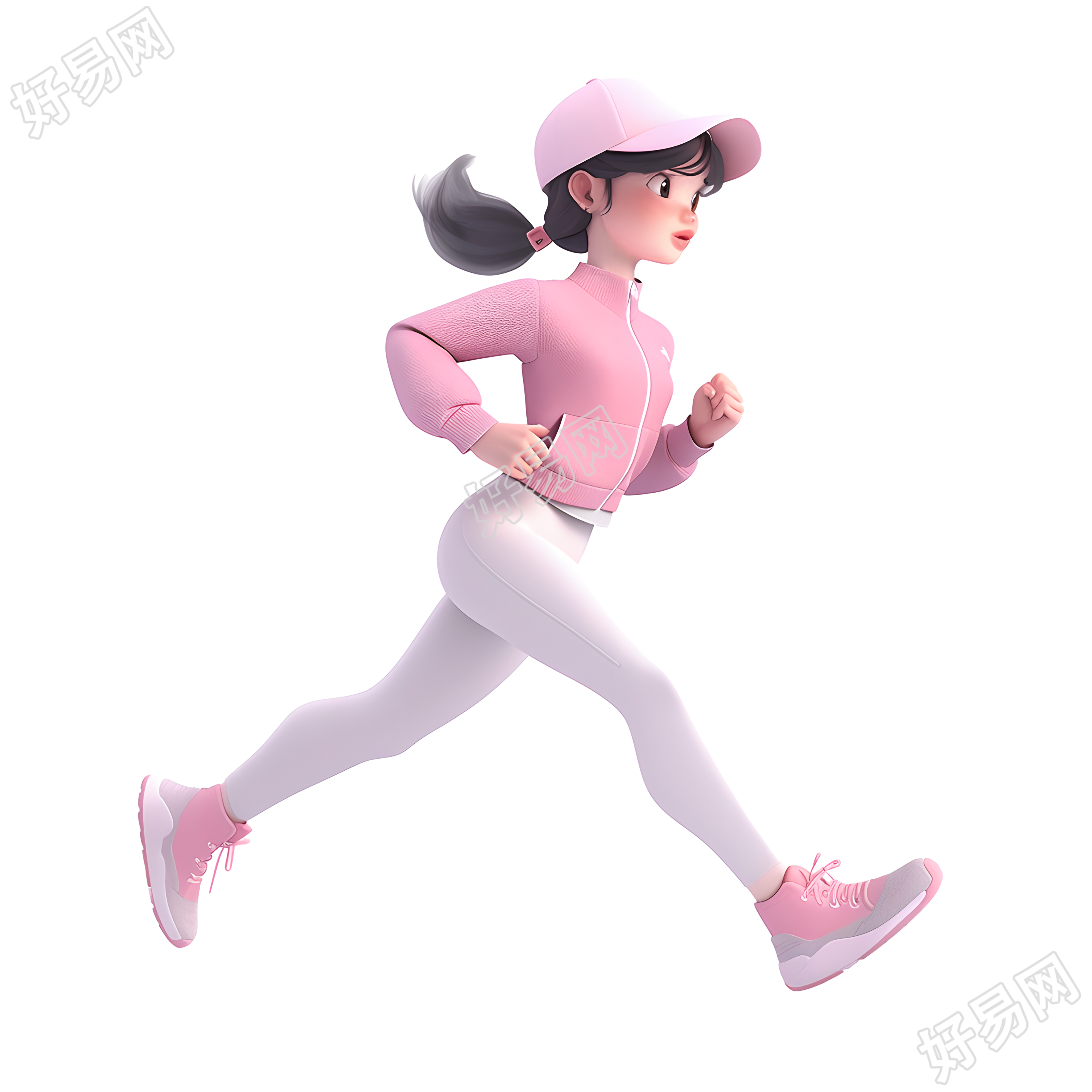 3D运动女孩创意设计插图