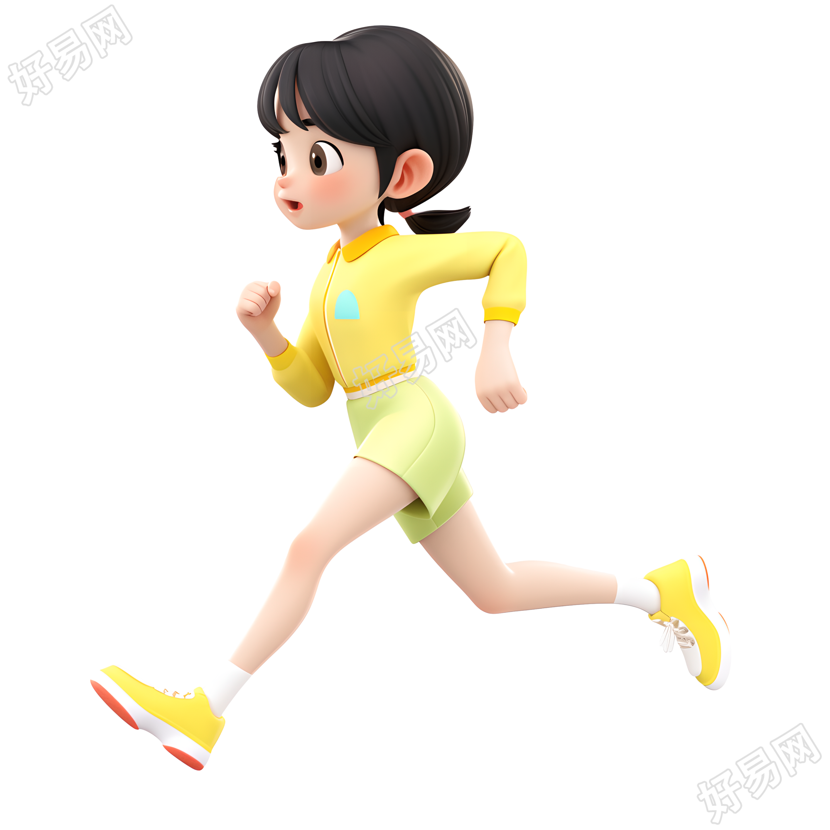3D运动女孩创意设计插图