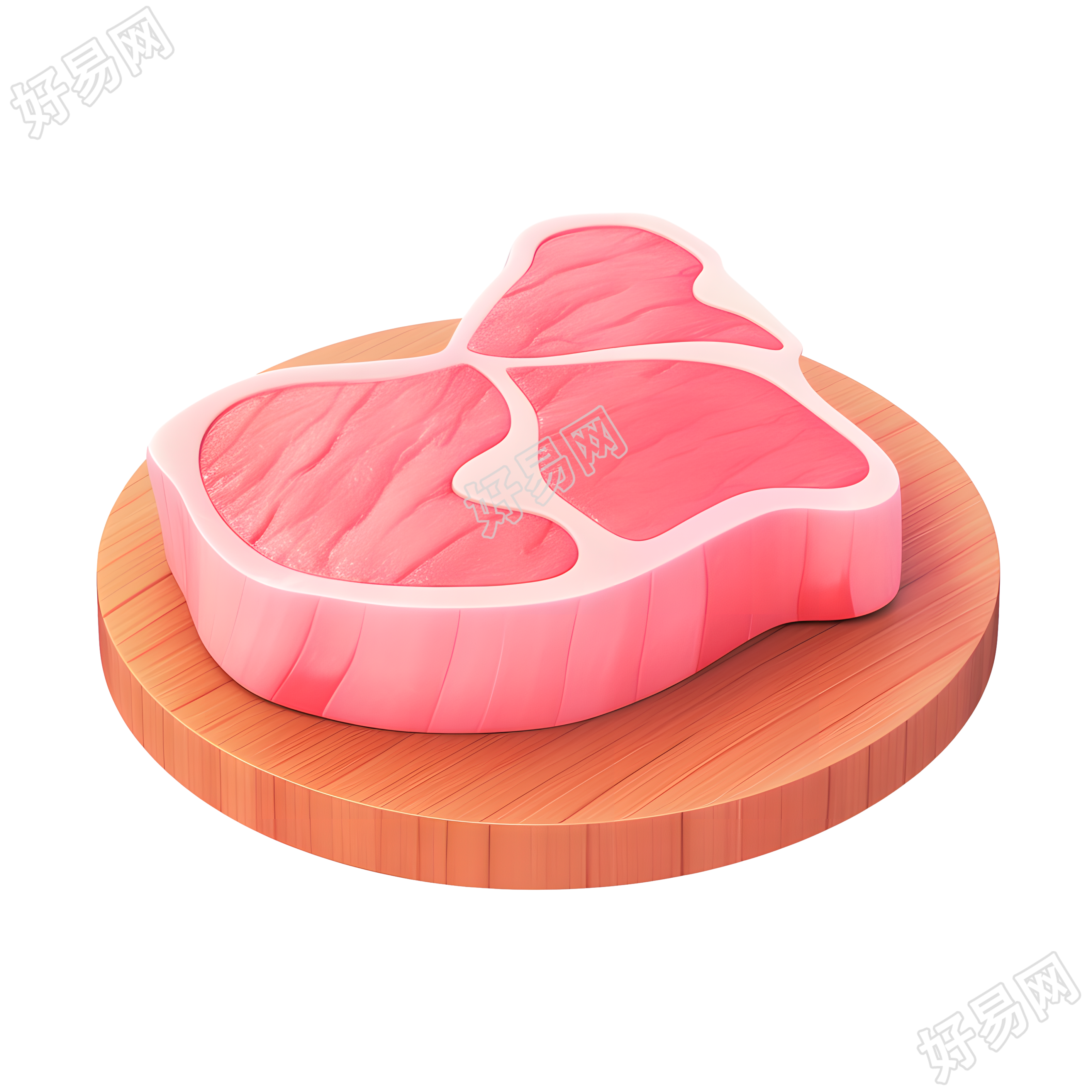 3D肉片图标创意设计插图