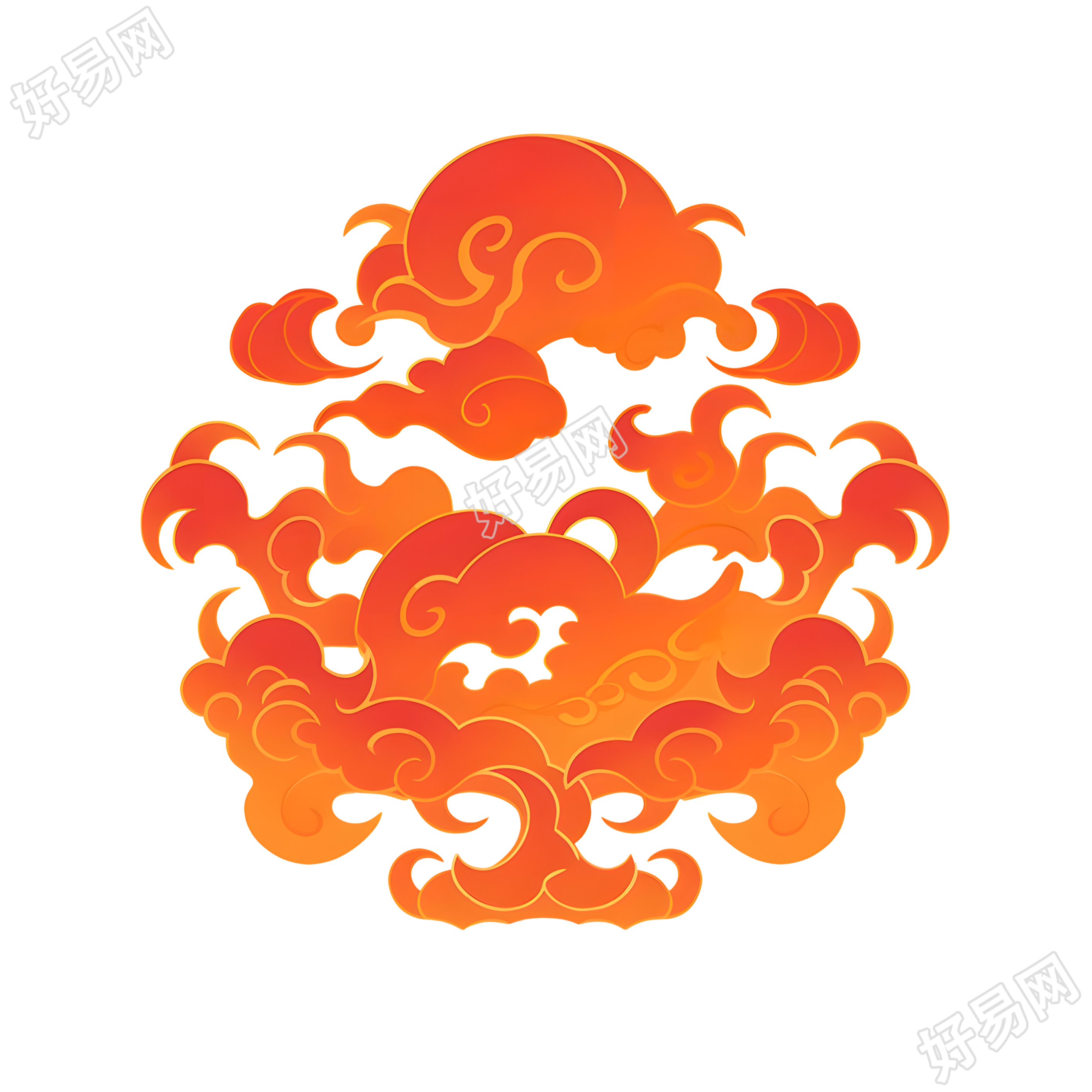 红色祥云可商用素材