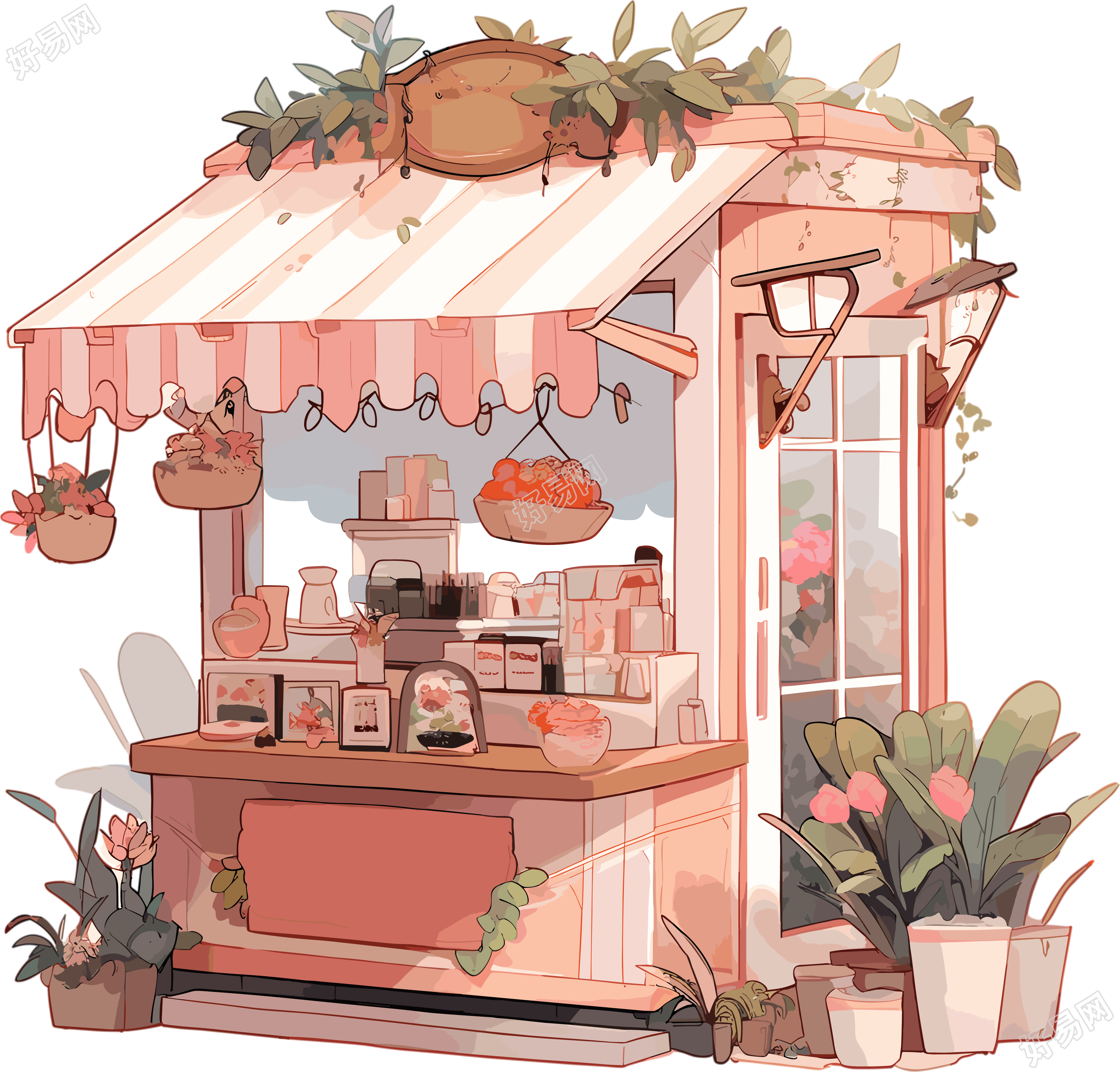 咖啡店透明背景素材