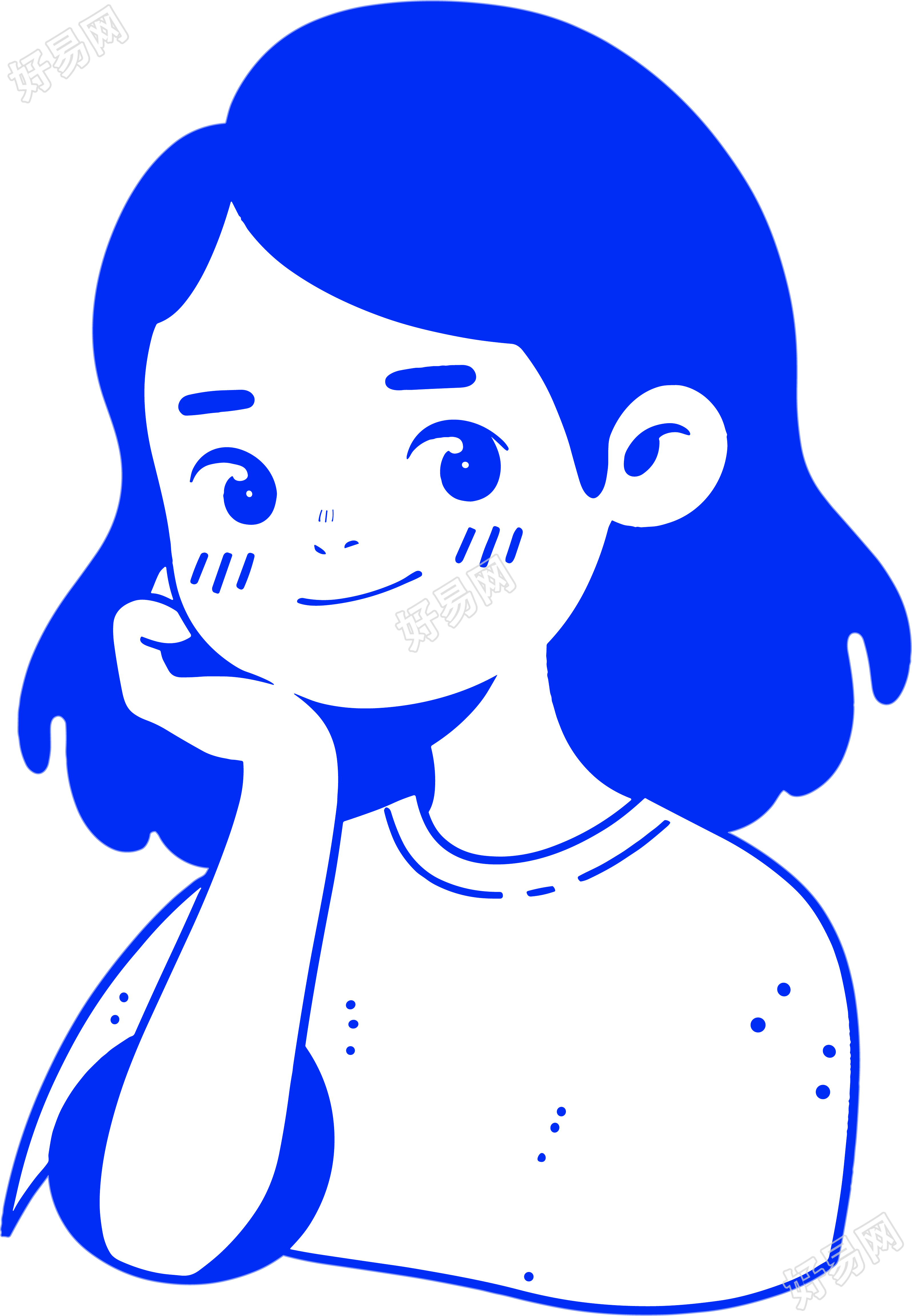 可爱卡通女孩图标素材