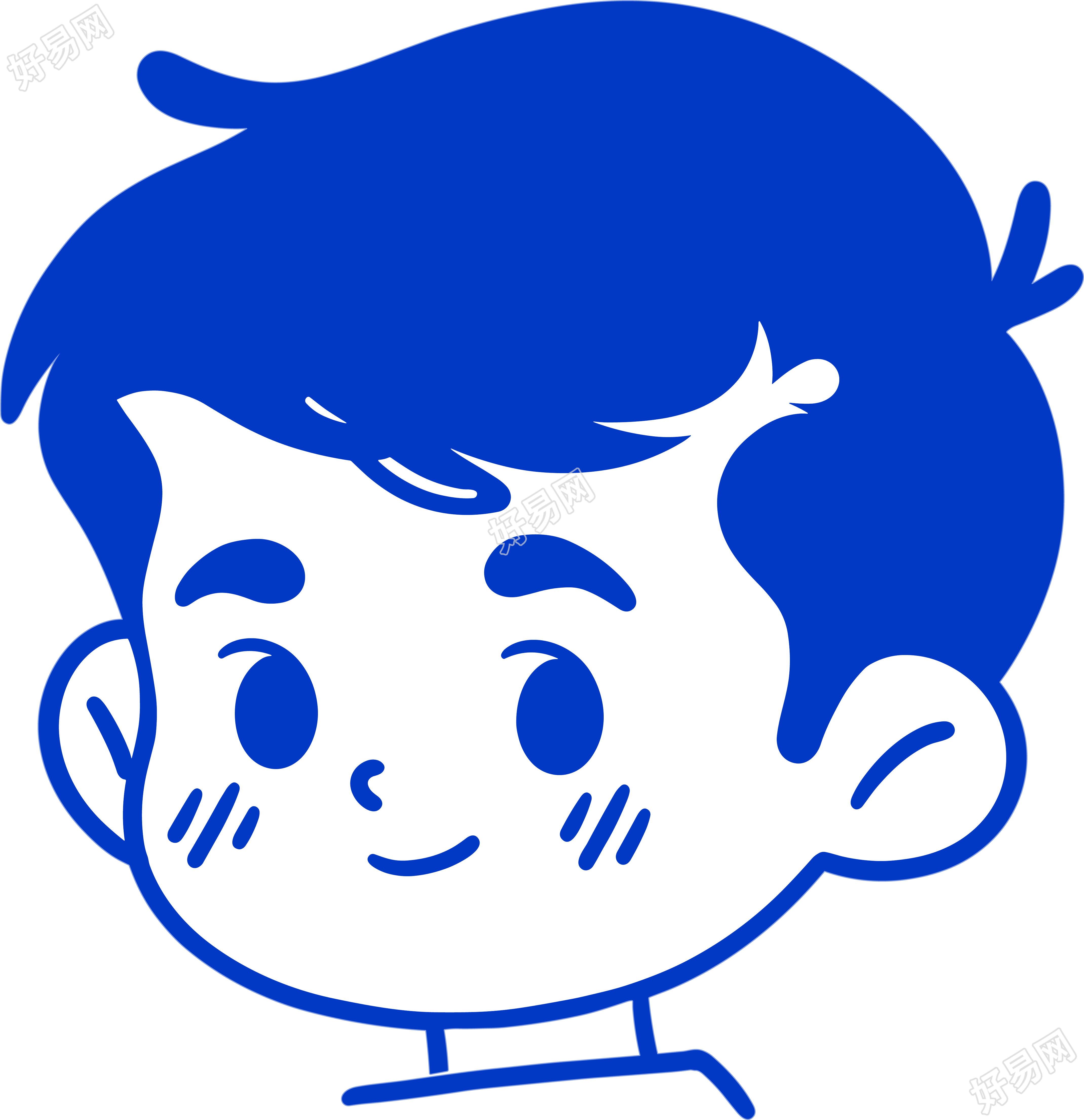 卡通男孩简洁线条元素