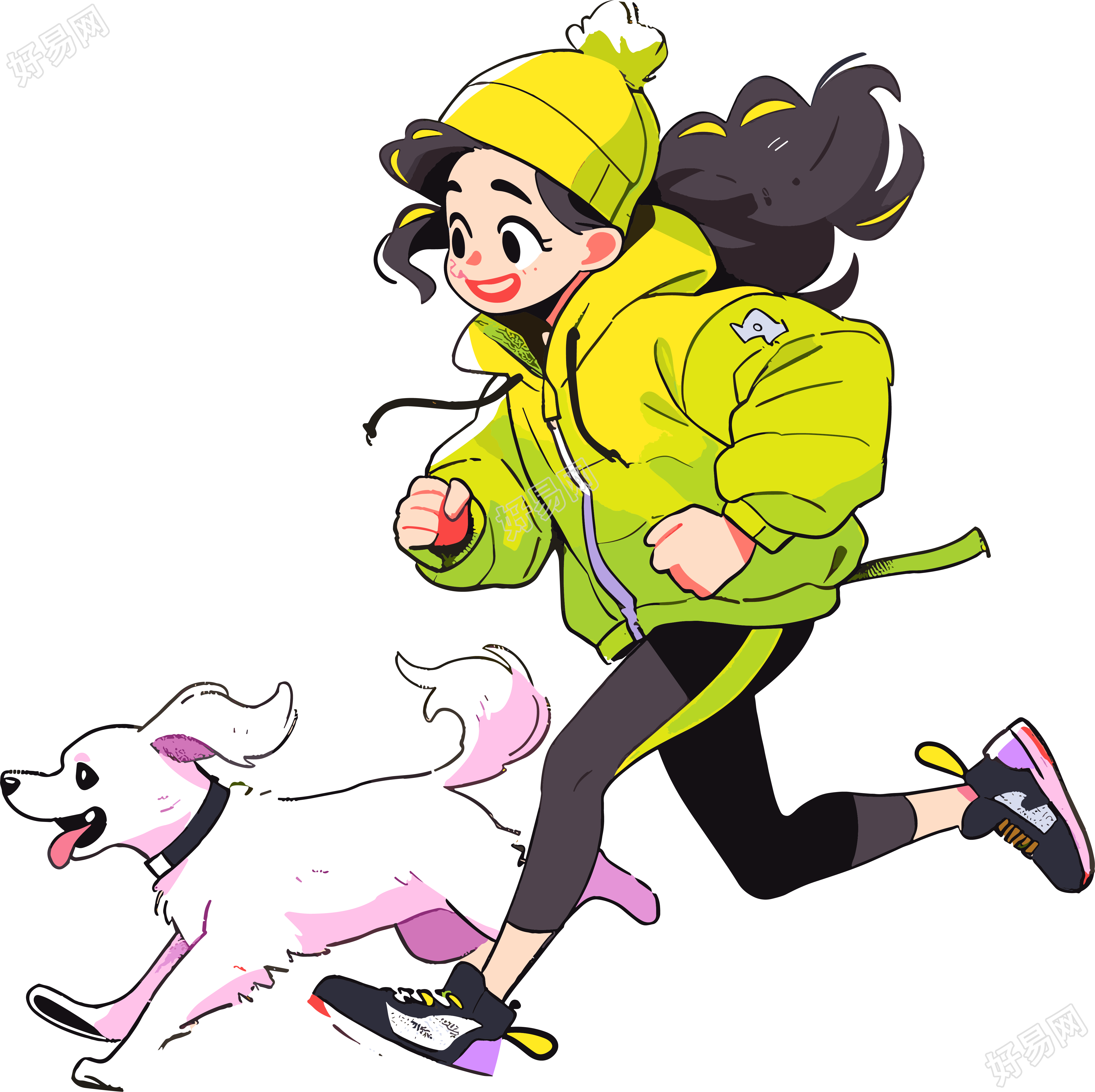 运动装女孩插画