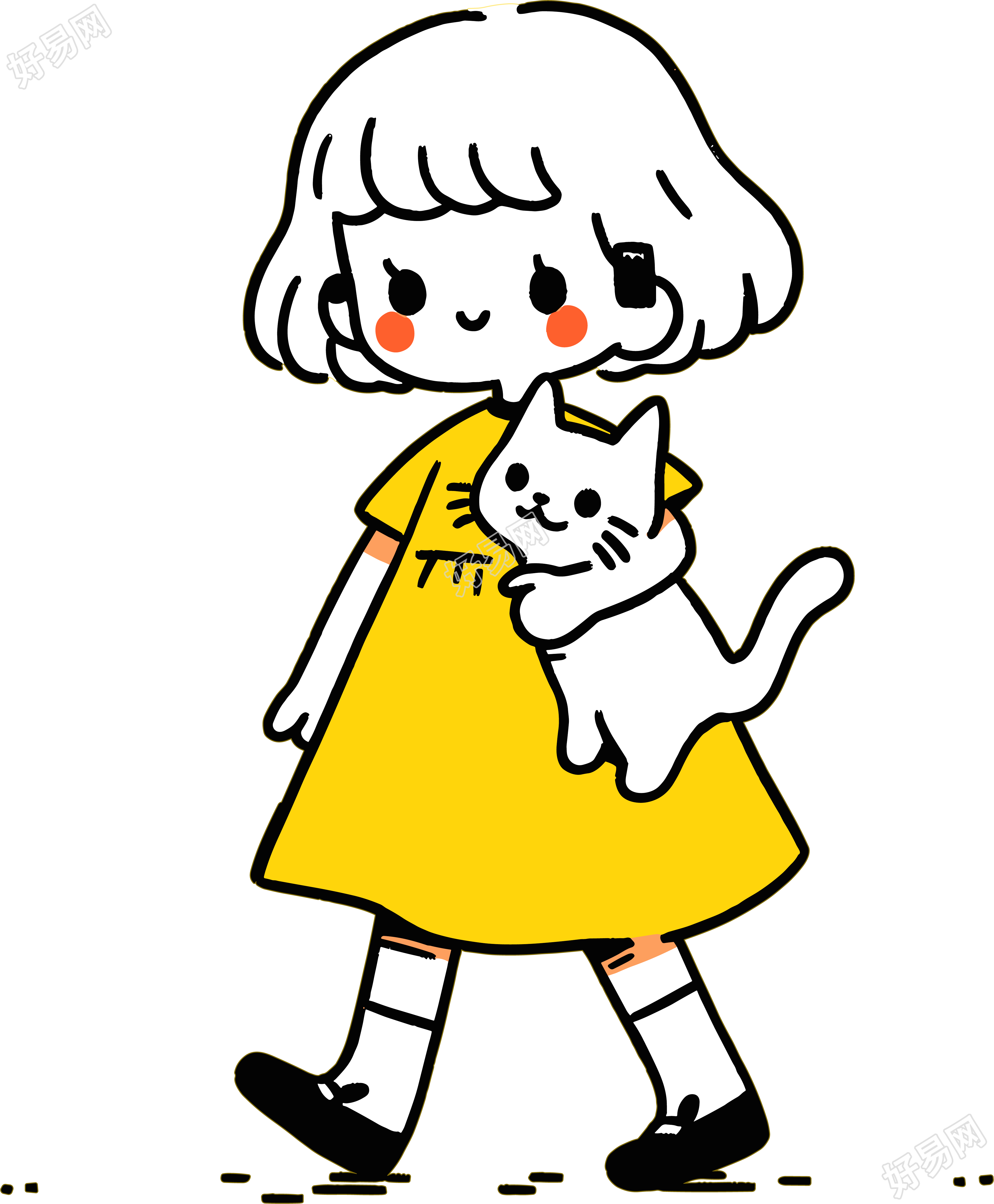 卡通小女孩插画素材