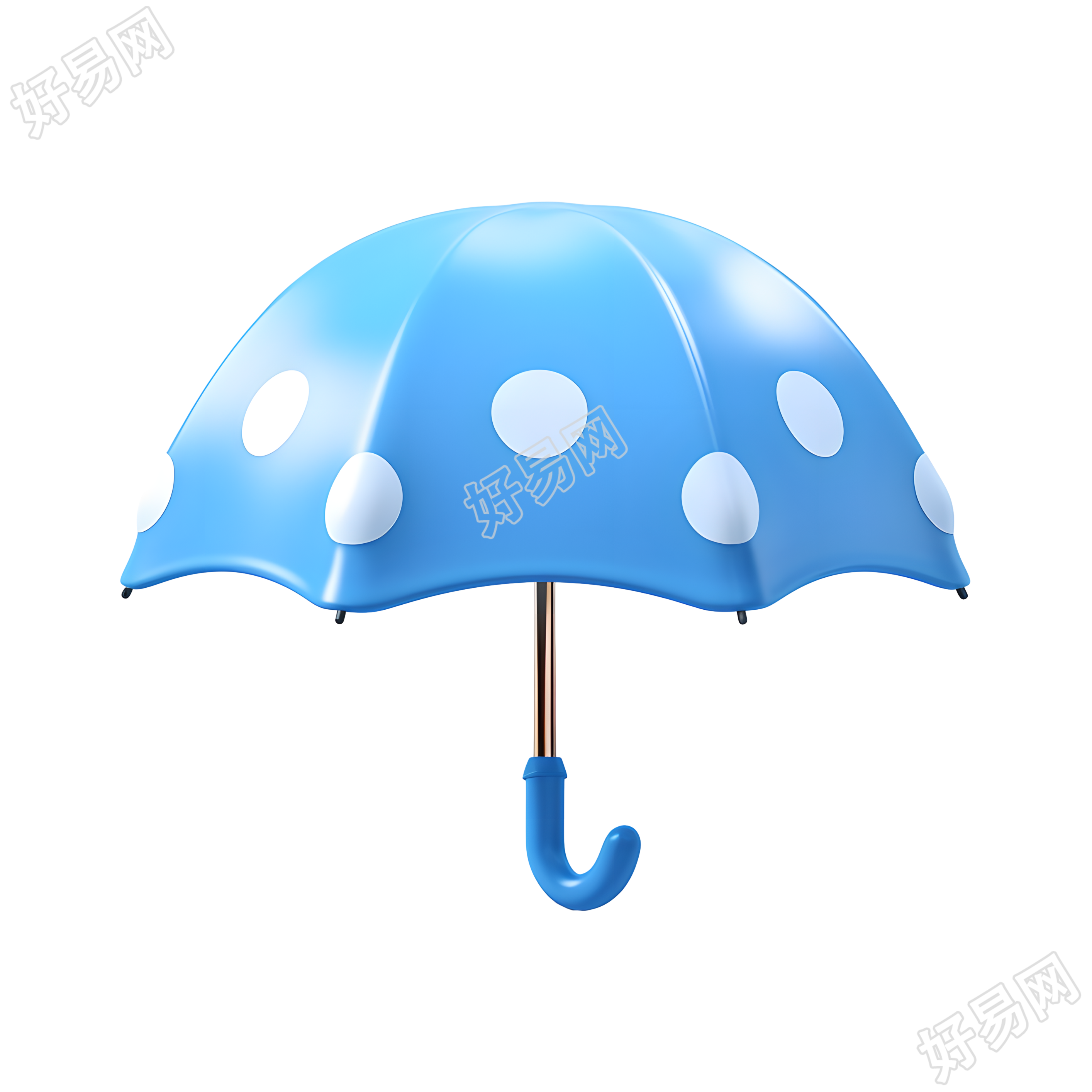 雨伞可爱3D图标插图