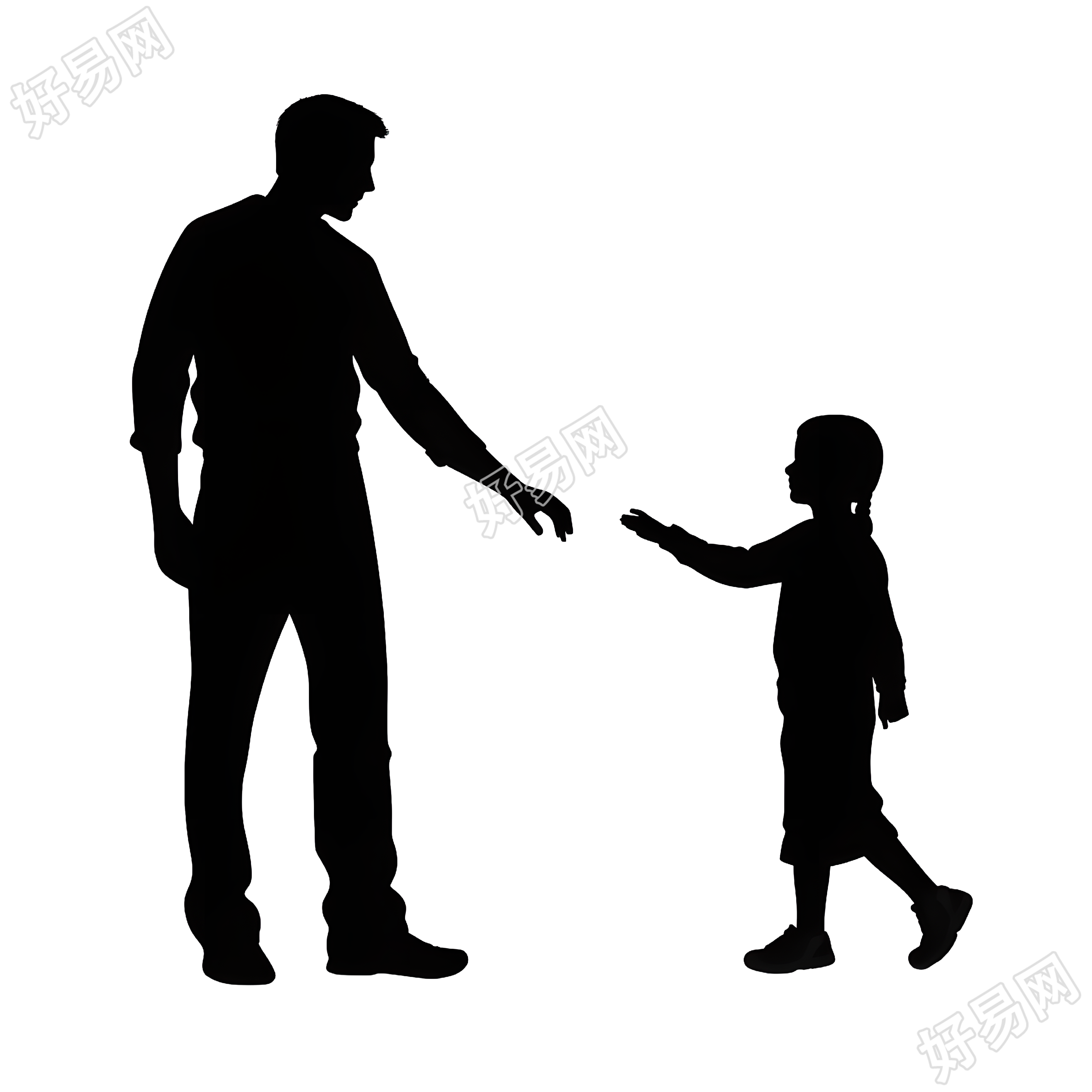 人物剪影全身插画设计元素