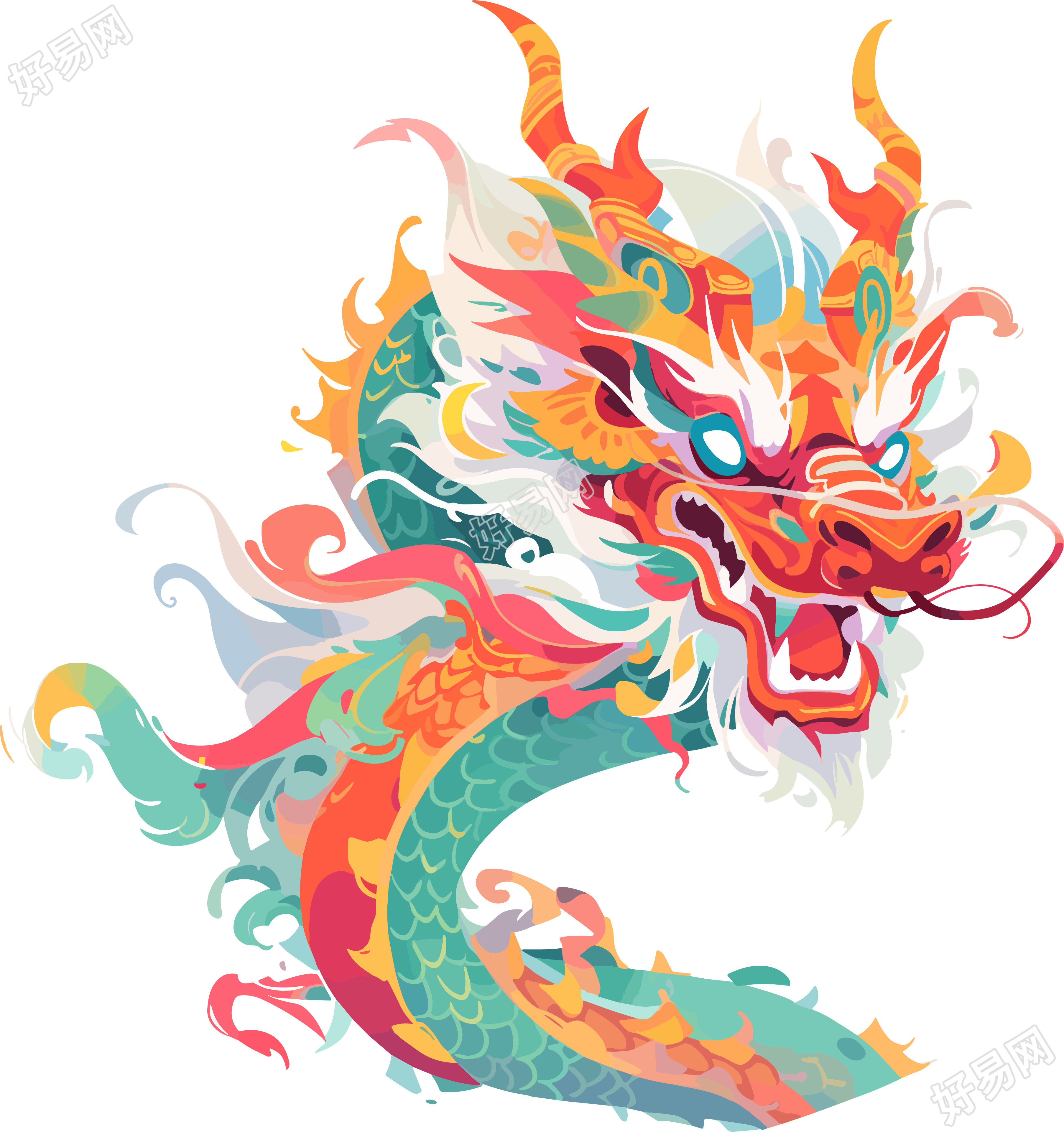 中国龙图形插画设计