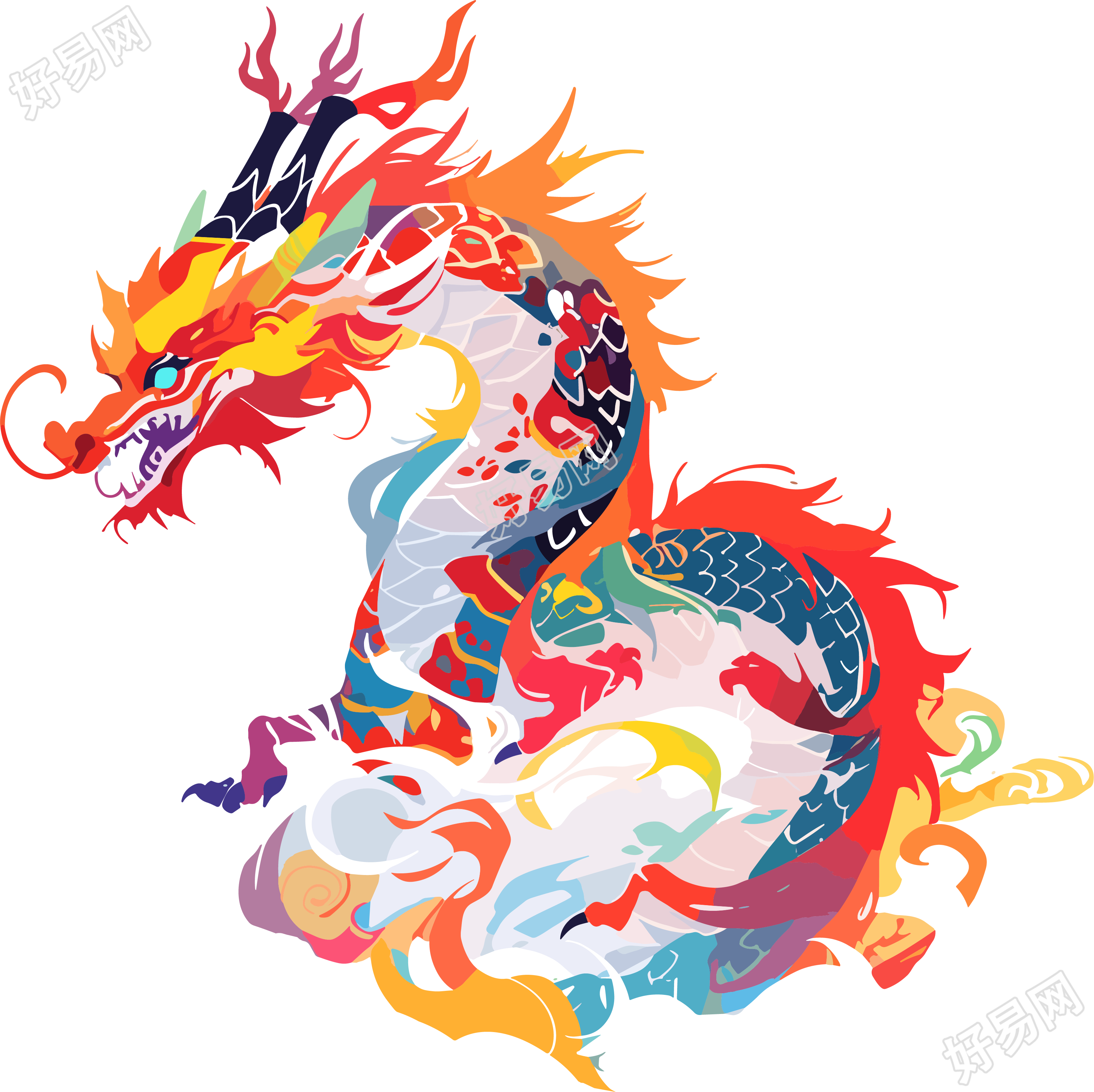中国龙民间表演商用素材