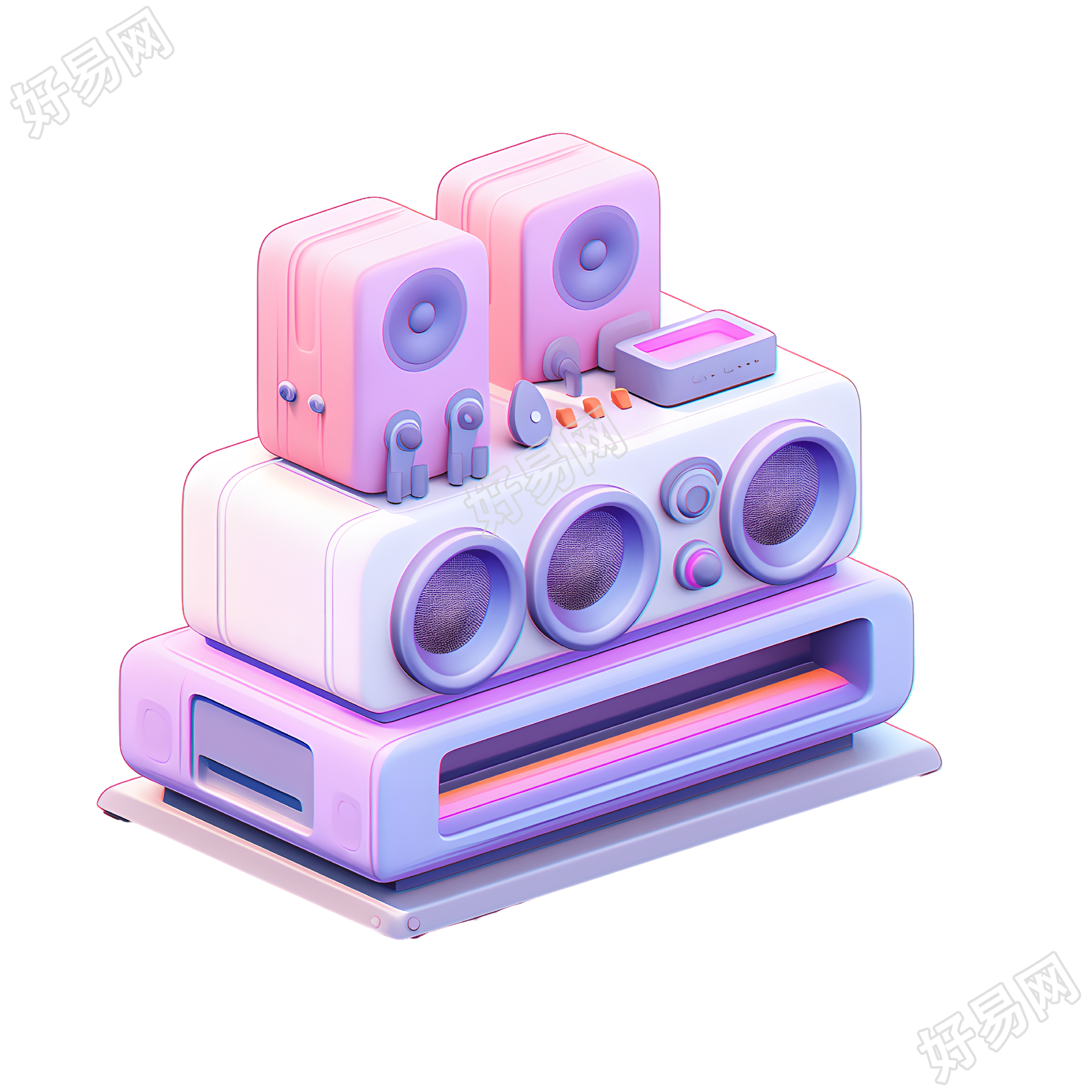3D音响插画设计元素