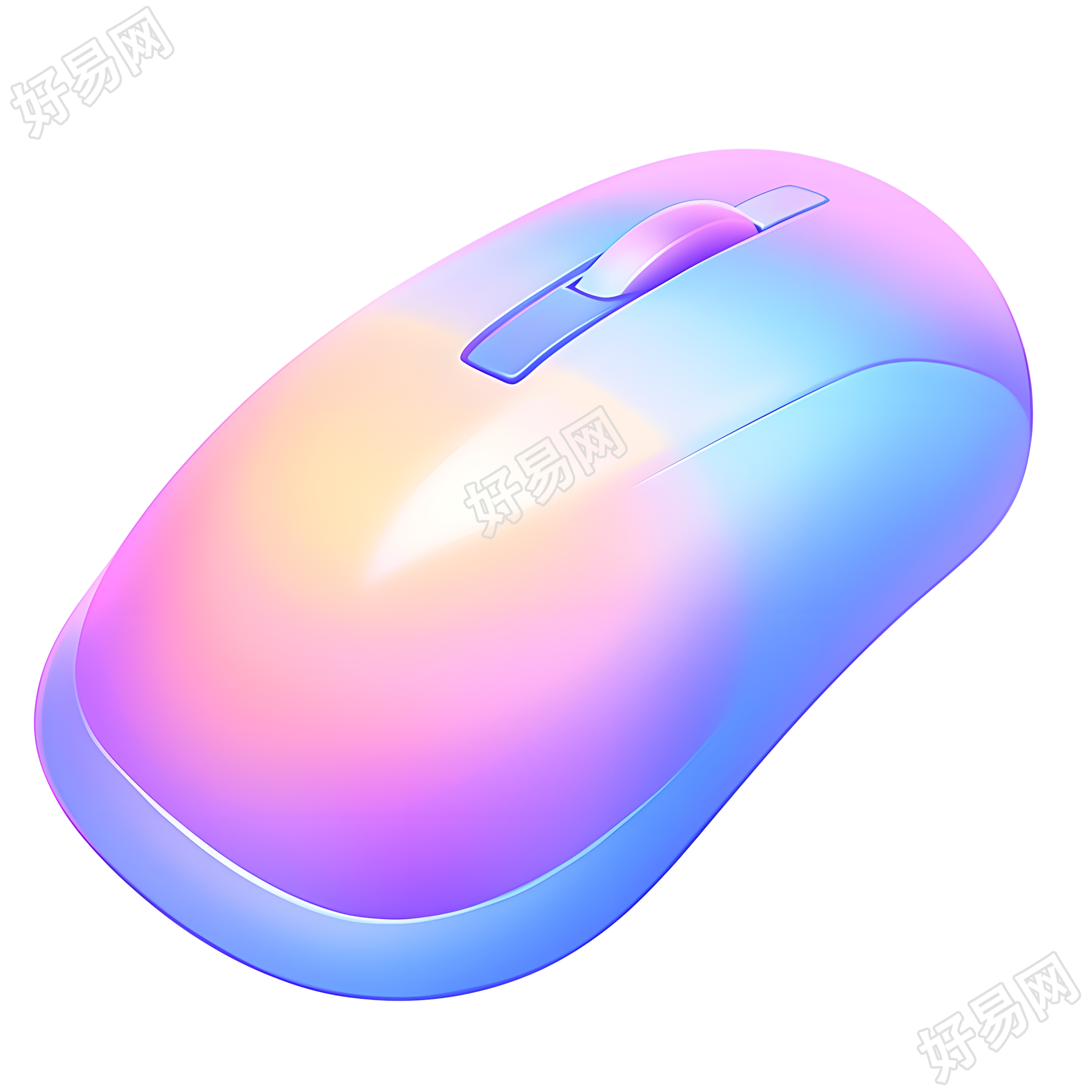 3D鼠标卡通风格插图