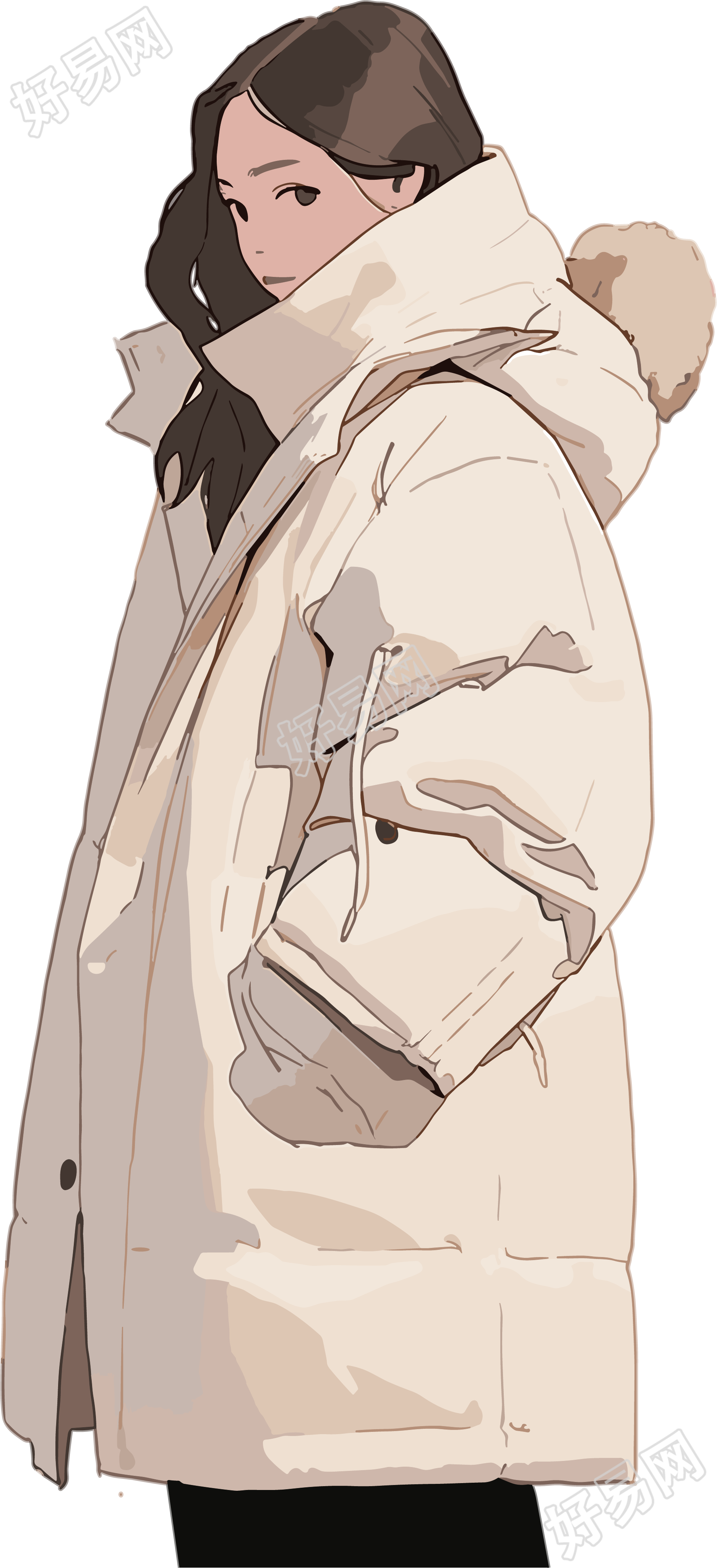 冬季羽绒服女孩商用插图