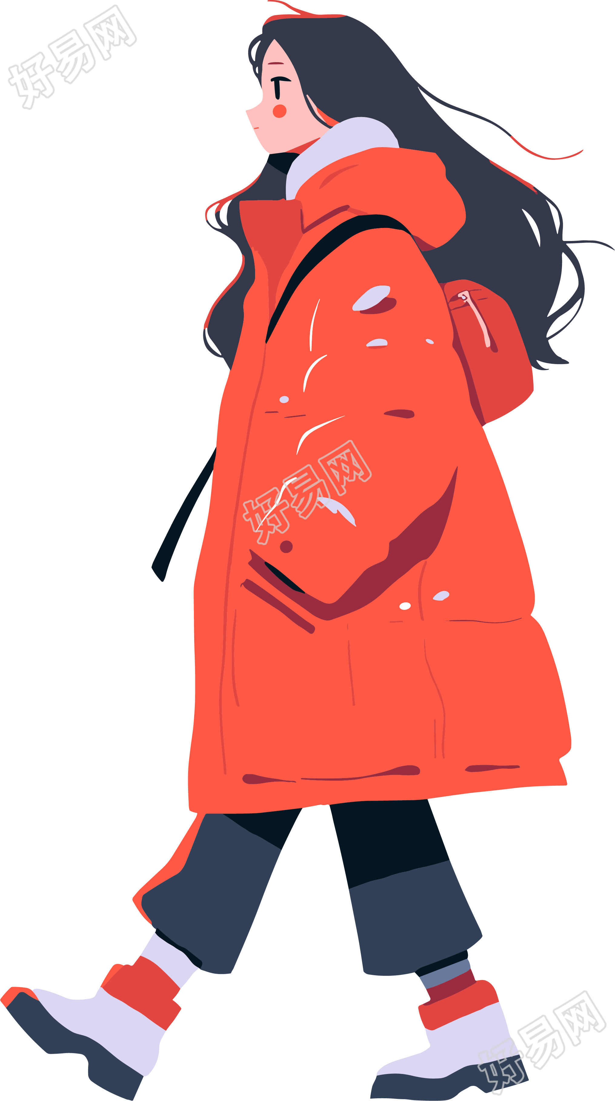 冬季羽绒服女孩保暖素材