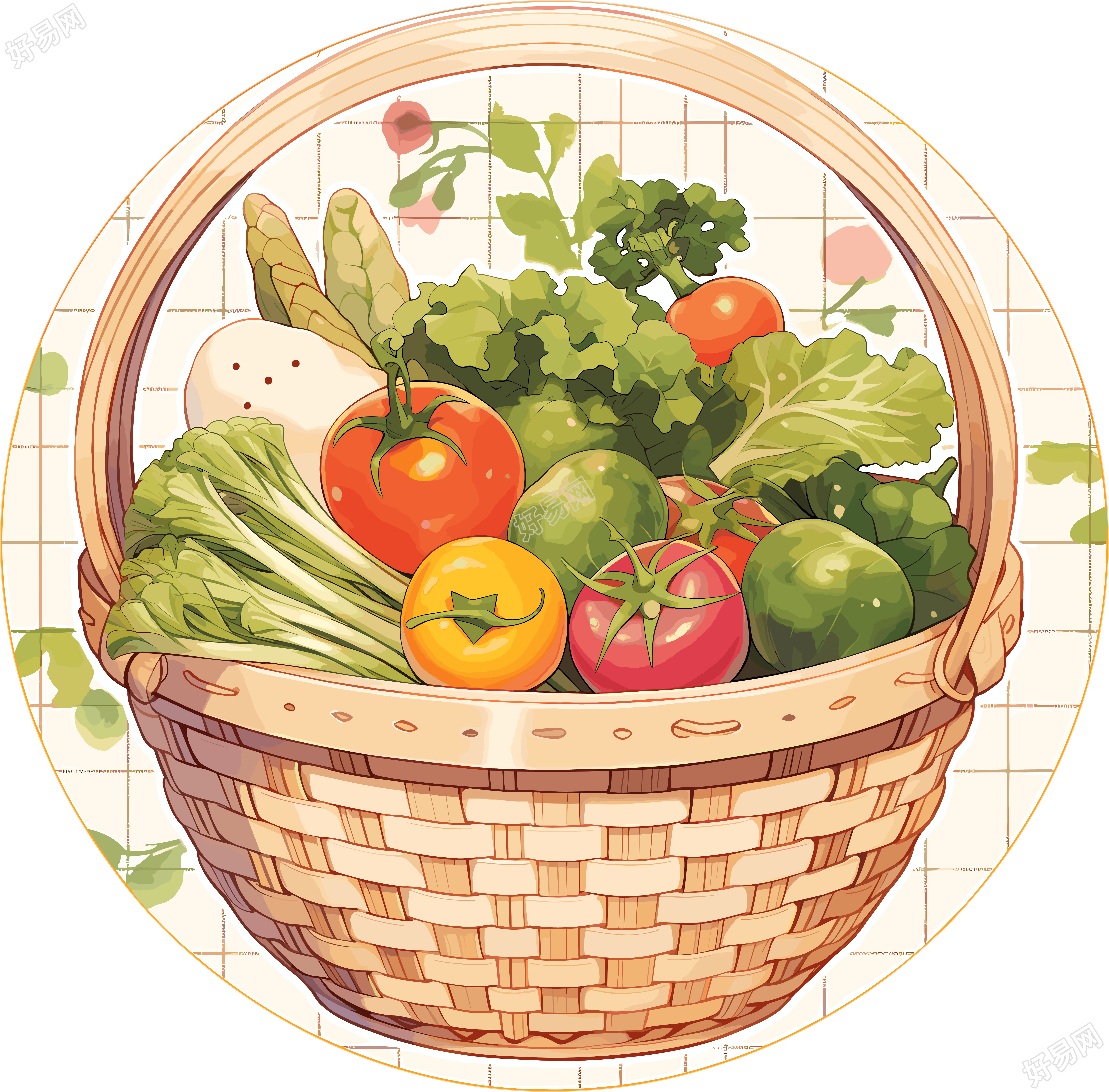篮子里的蔬菜PNG插图
