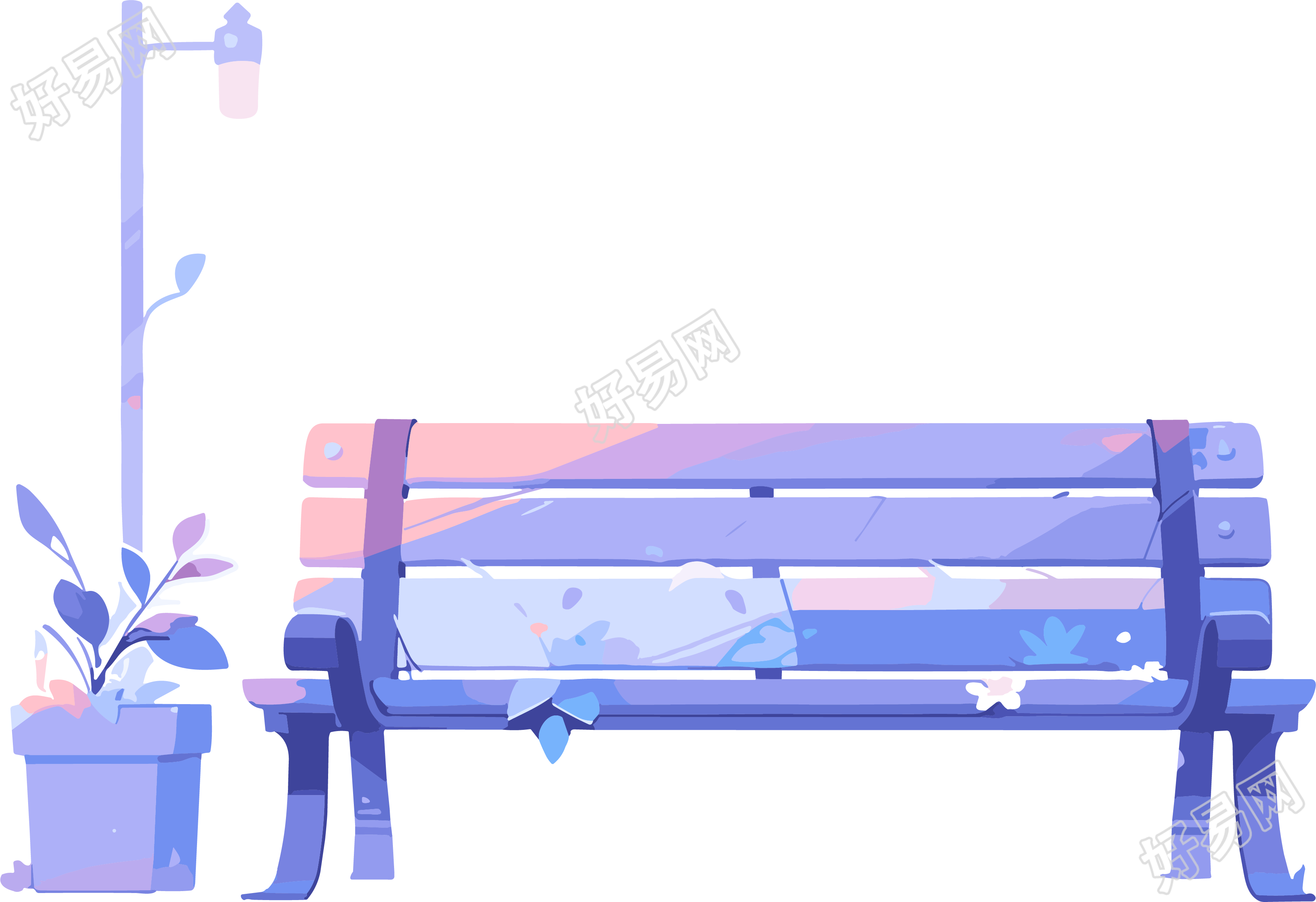 公园长椅商业设计插图