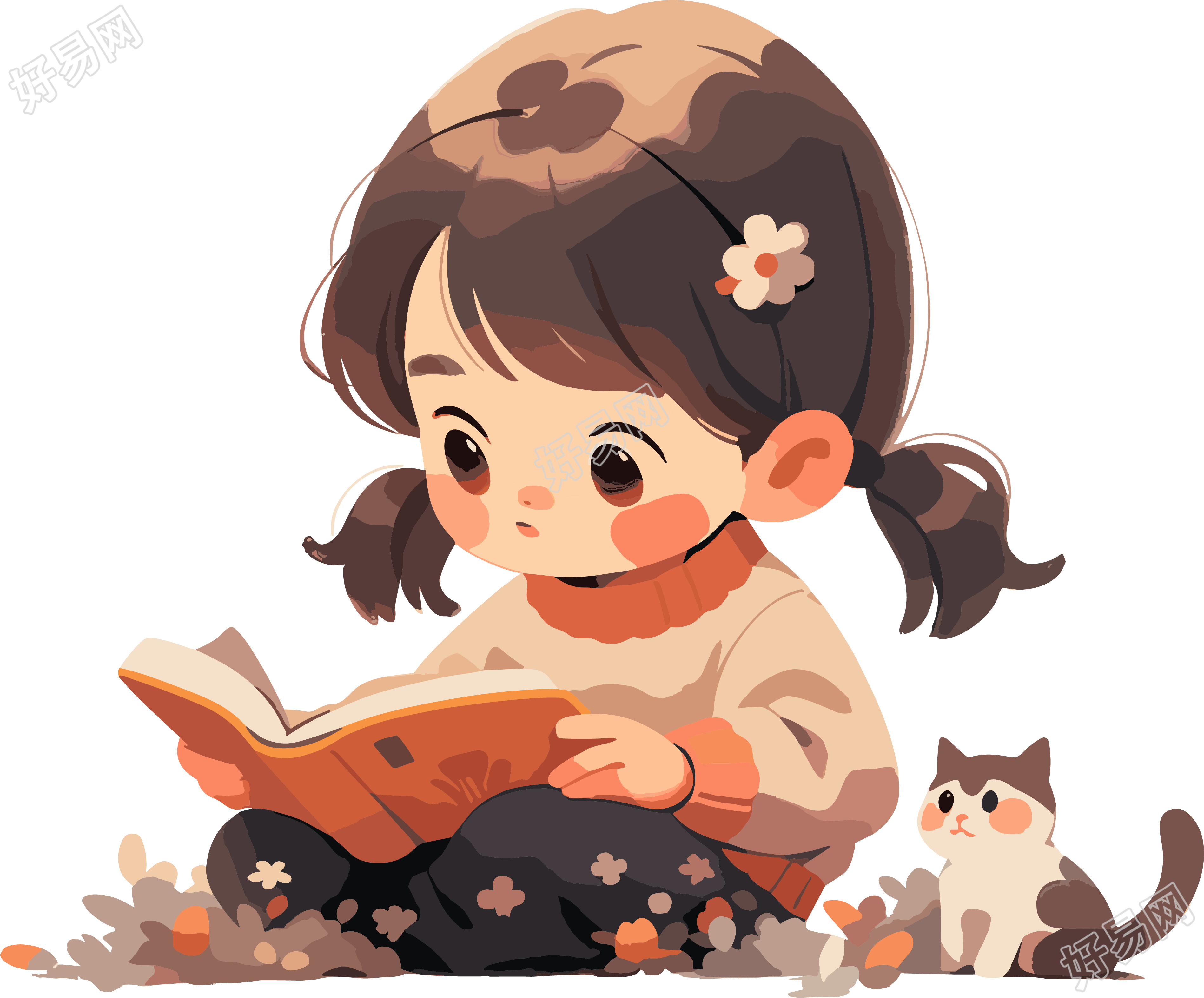 儿童读书2D插图