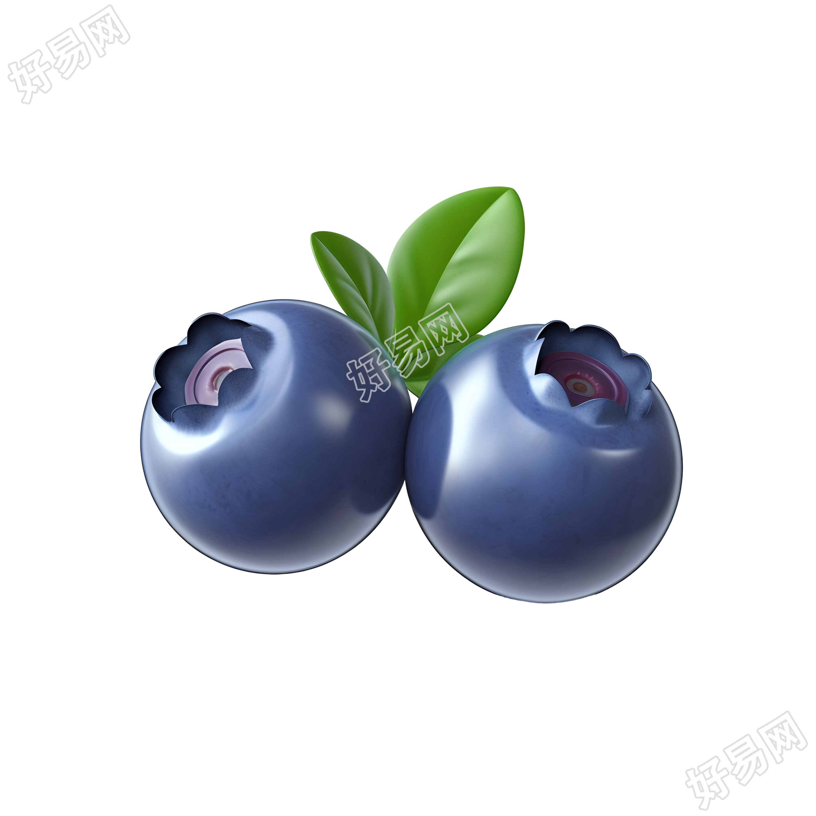 3D水果蓝莓图标素材