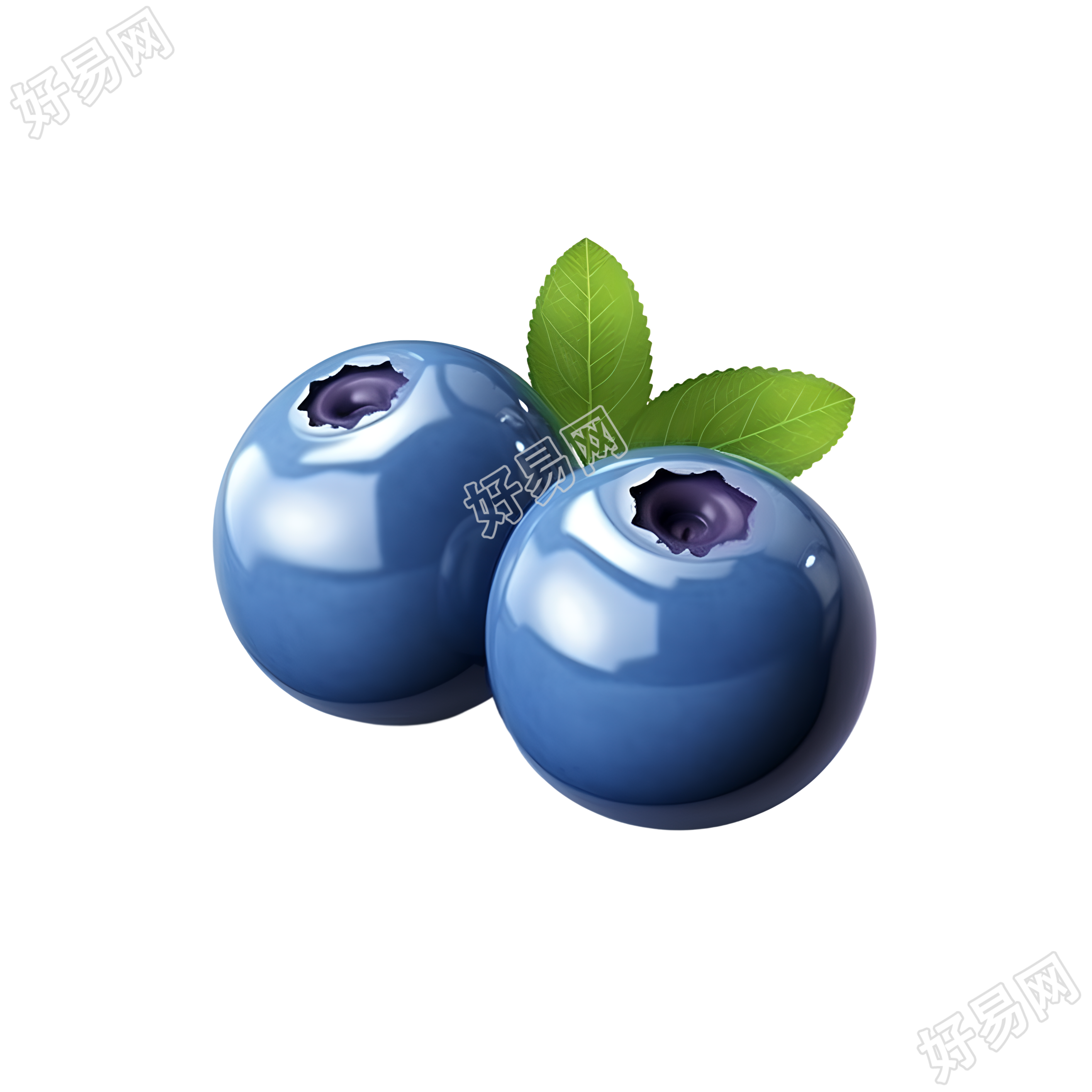 水果3D图标蓝莓插画