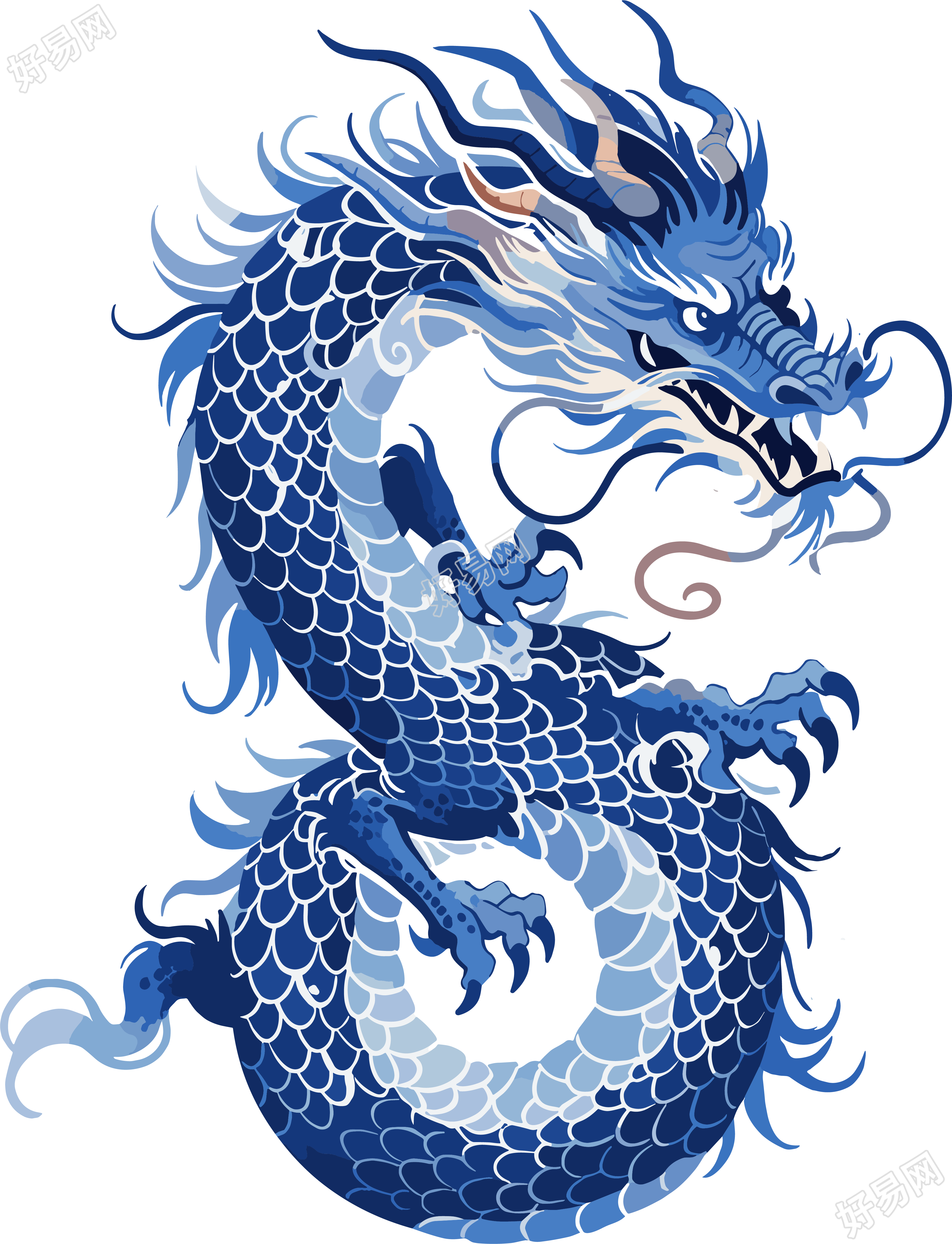 中国龙透明背景插画