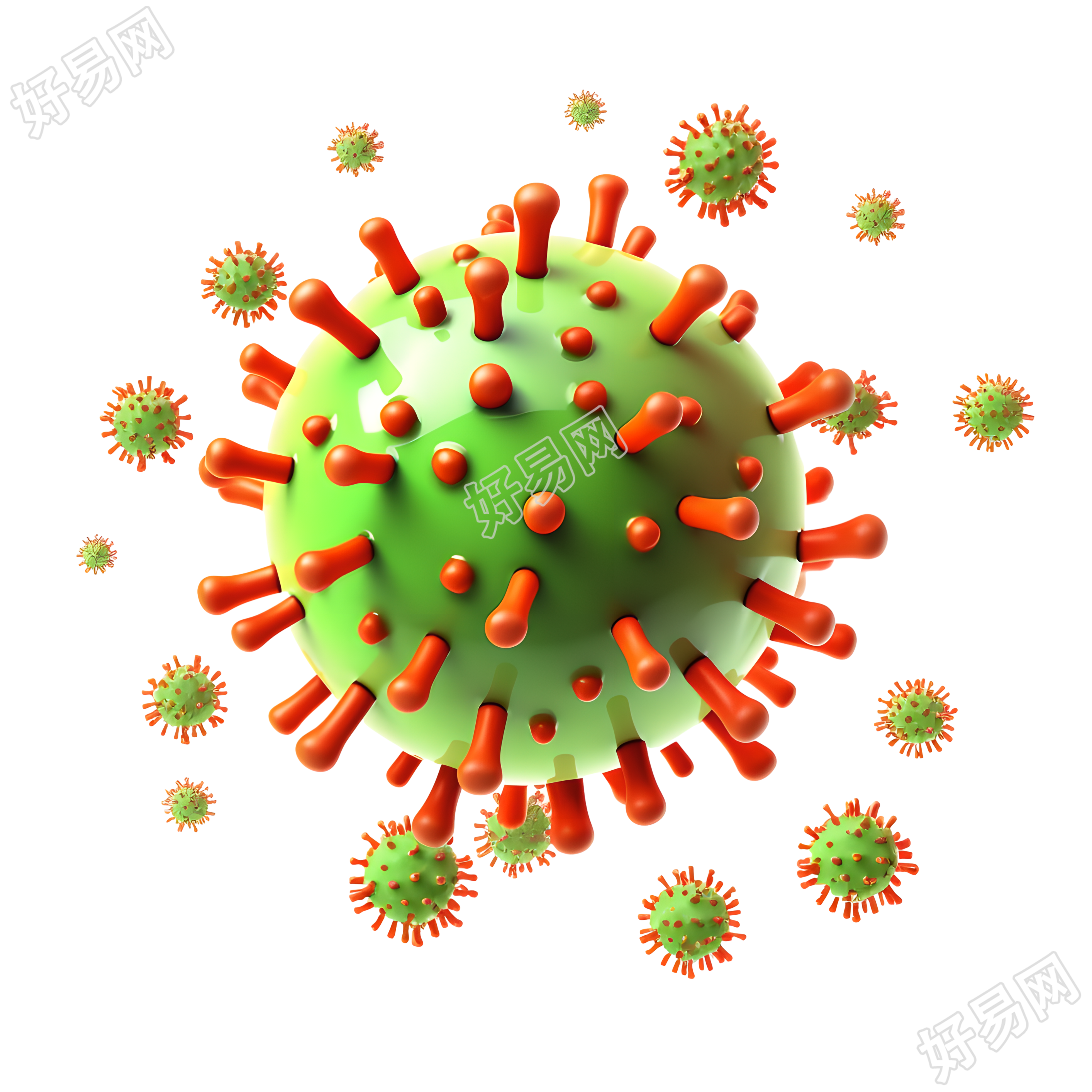 流感病毒简洁卡通素材