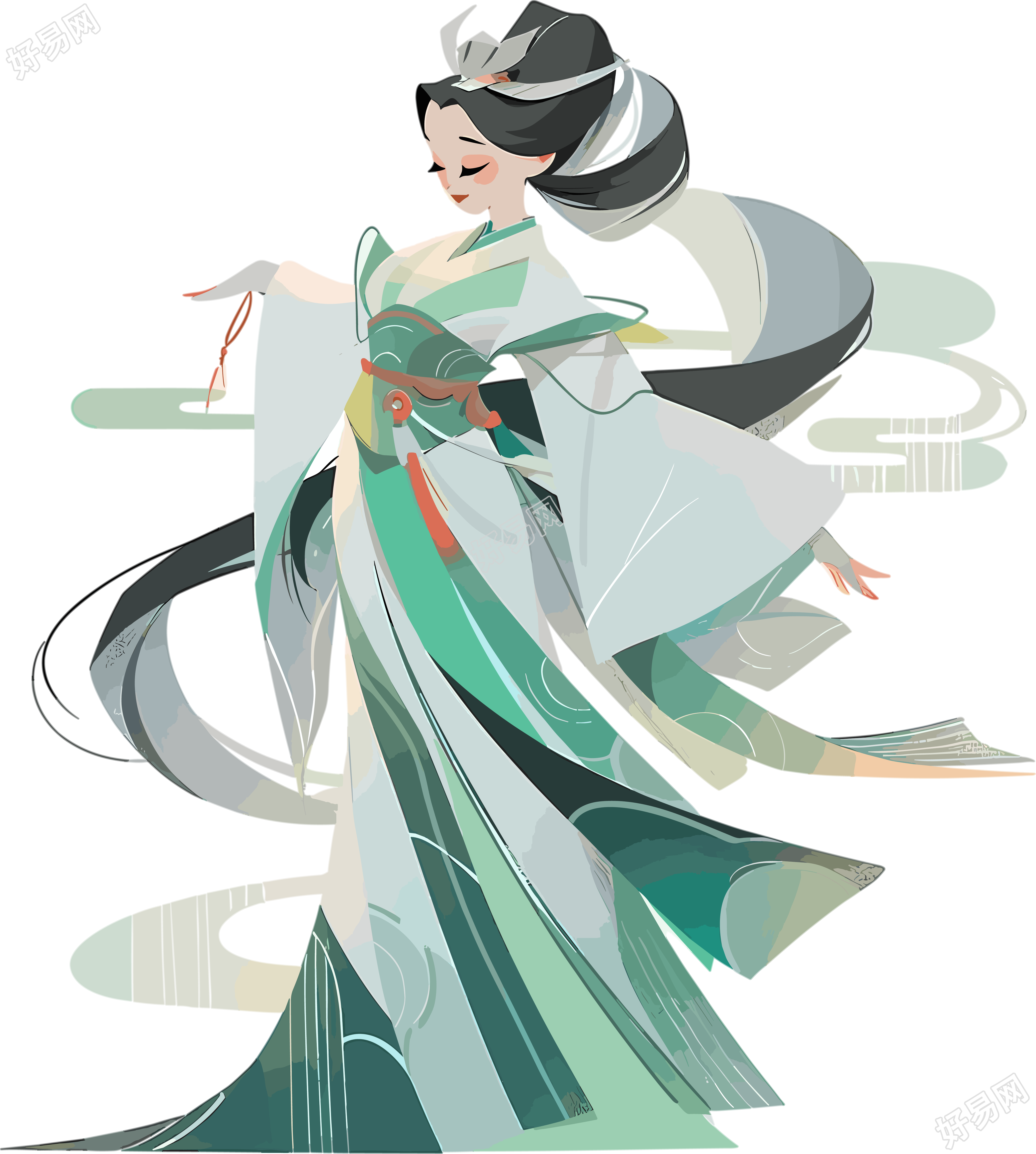 仙女大长腿插画素材
