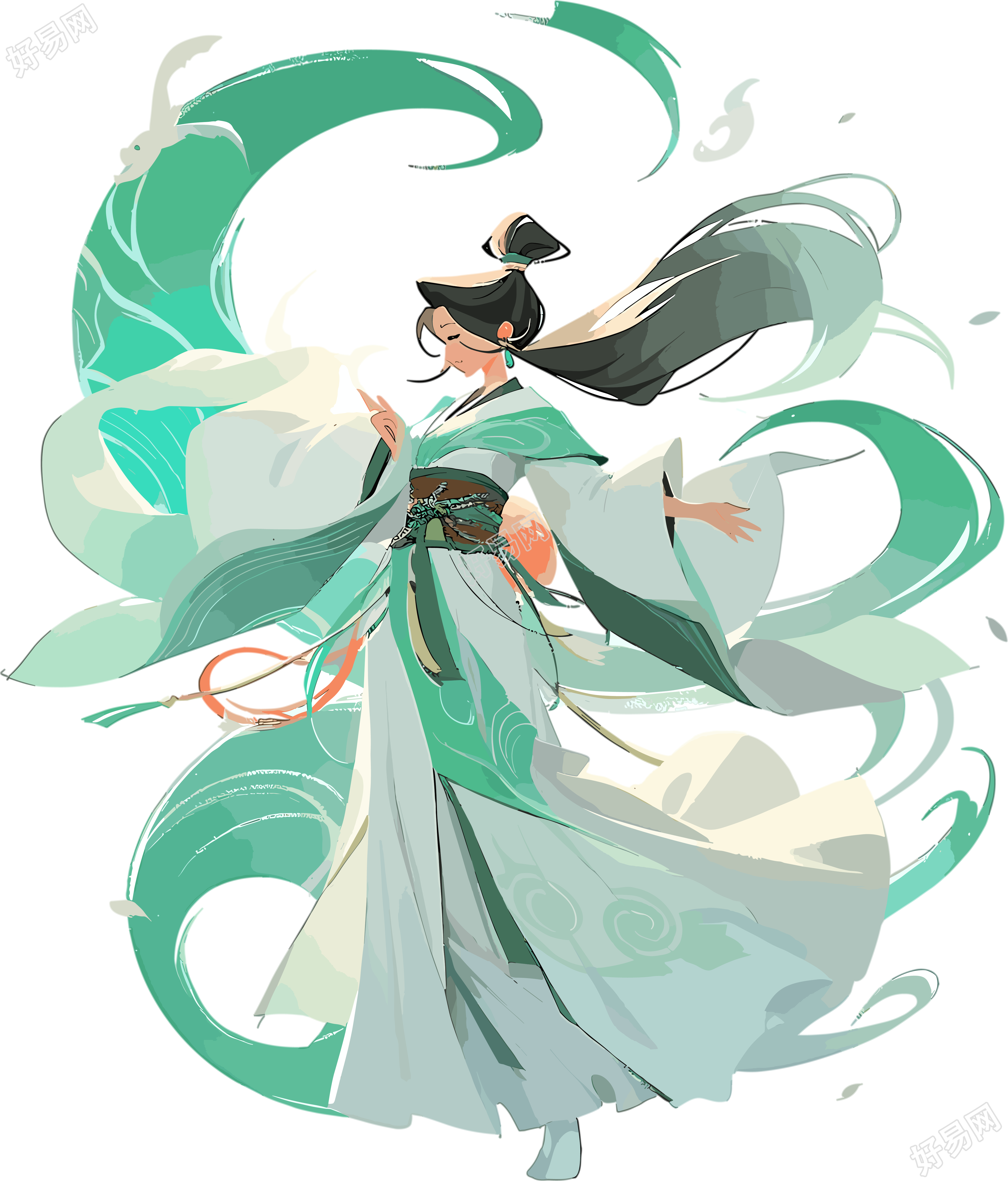 仙女透明背景高清图形插画