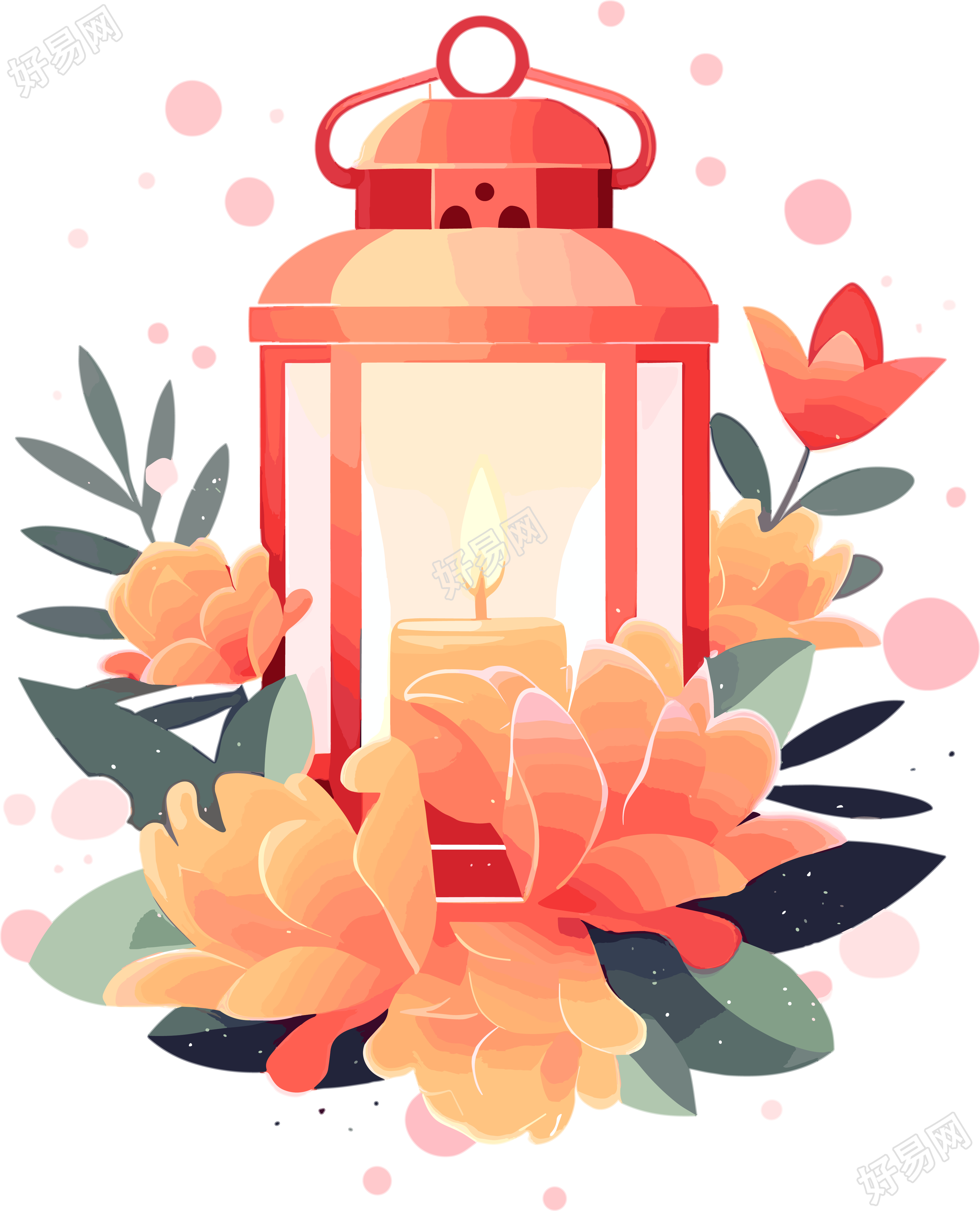花灯卡通国风商业插画