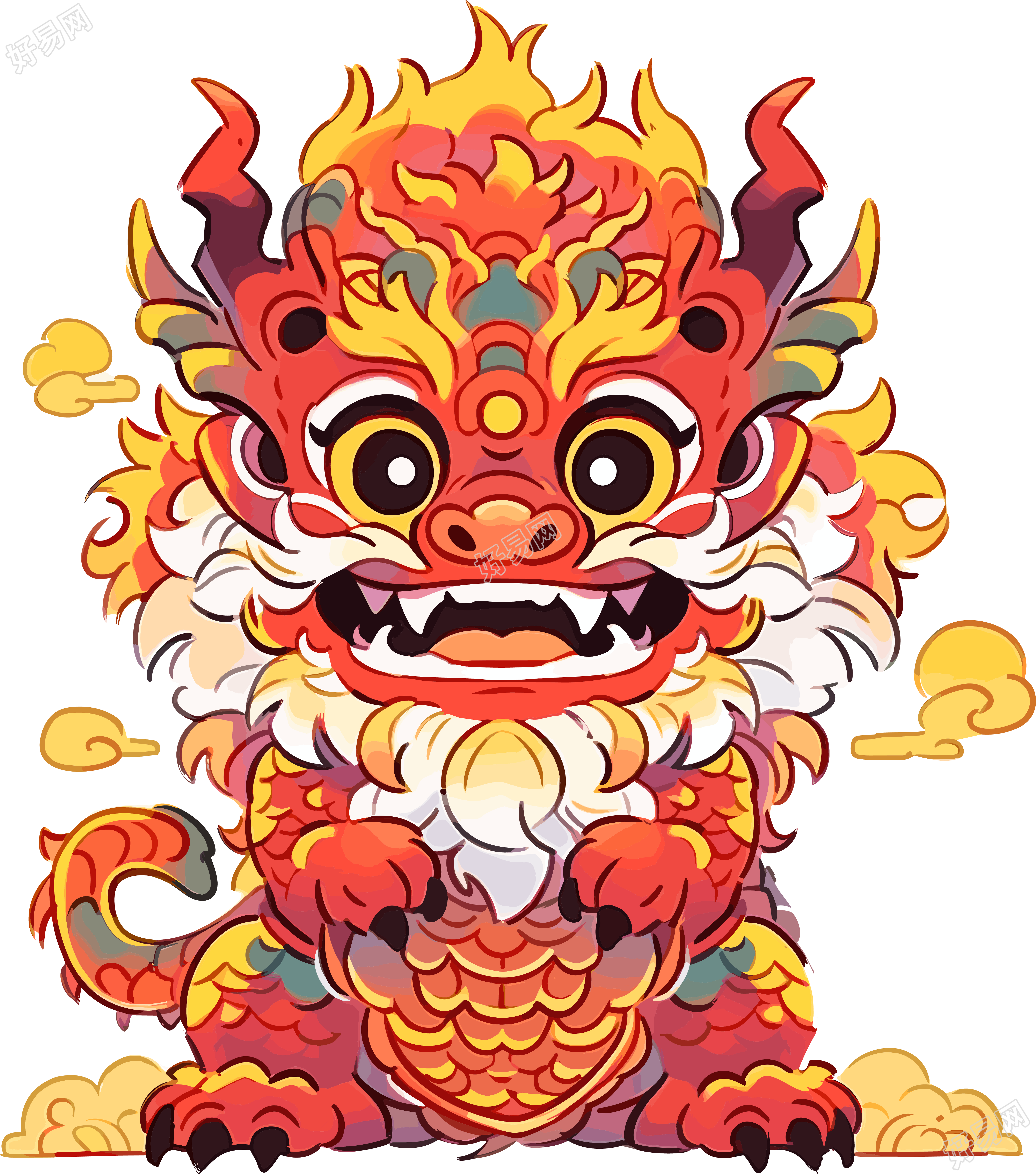 可爱中国龙涂鸦艺术素材图