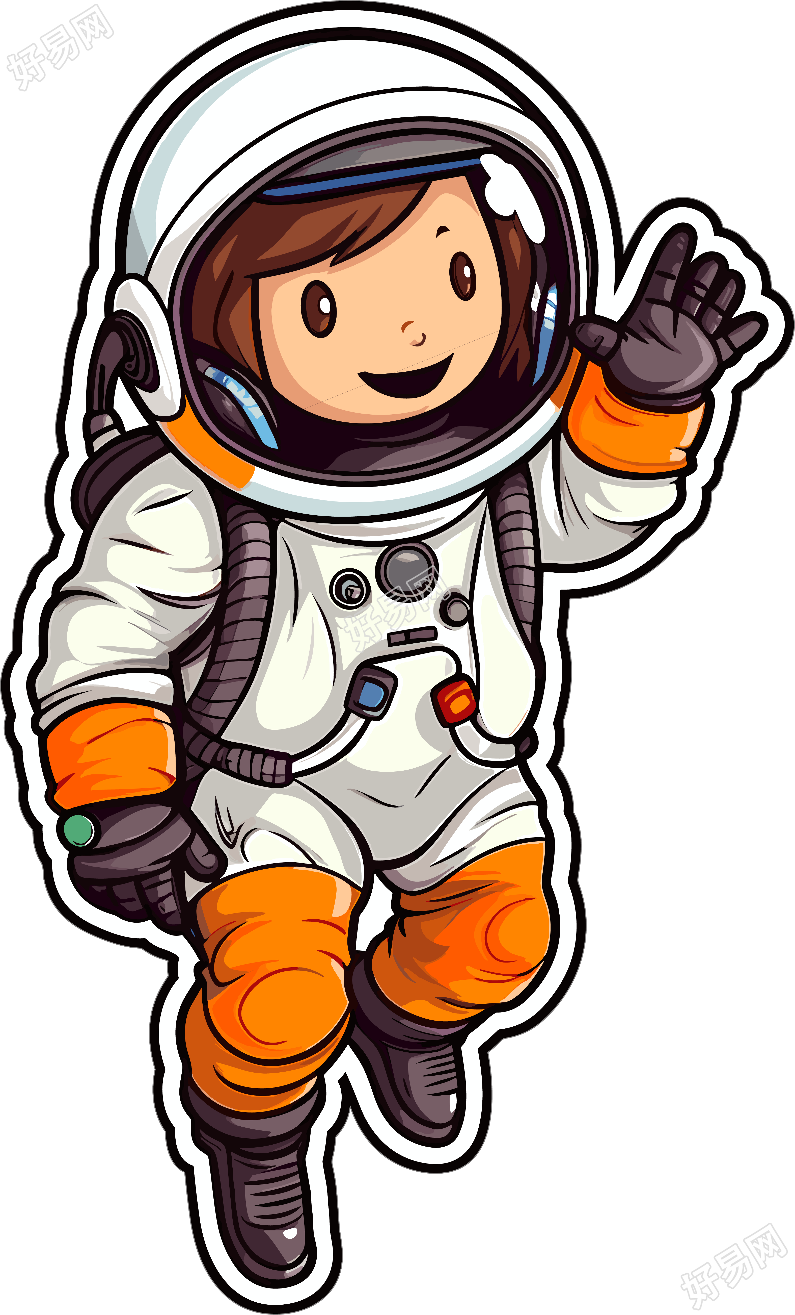 宇航员穿着宇航服贴纸
