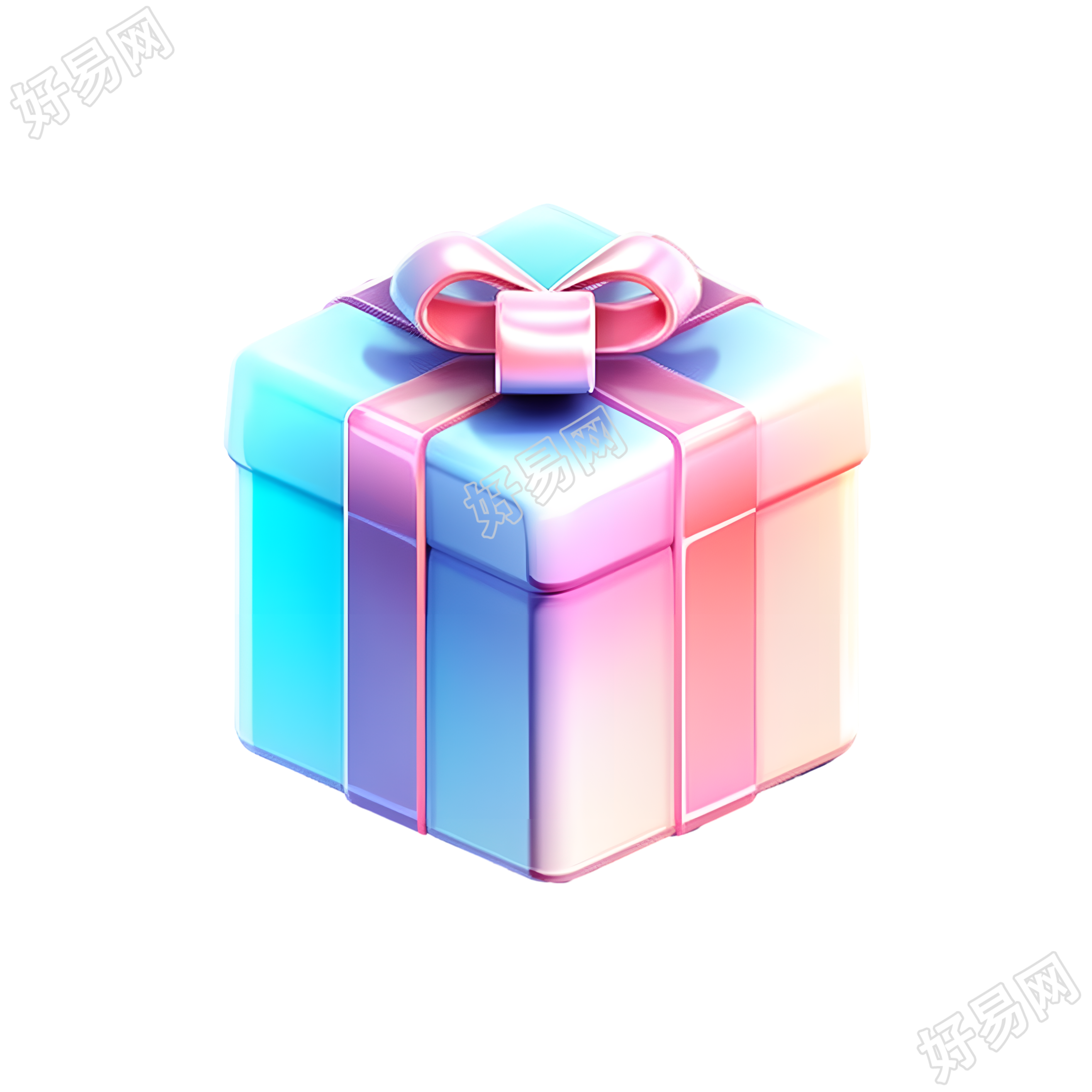 礼品盒3D图标设计插图