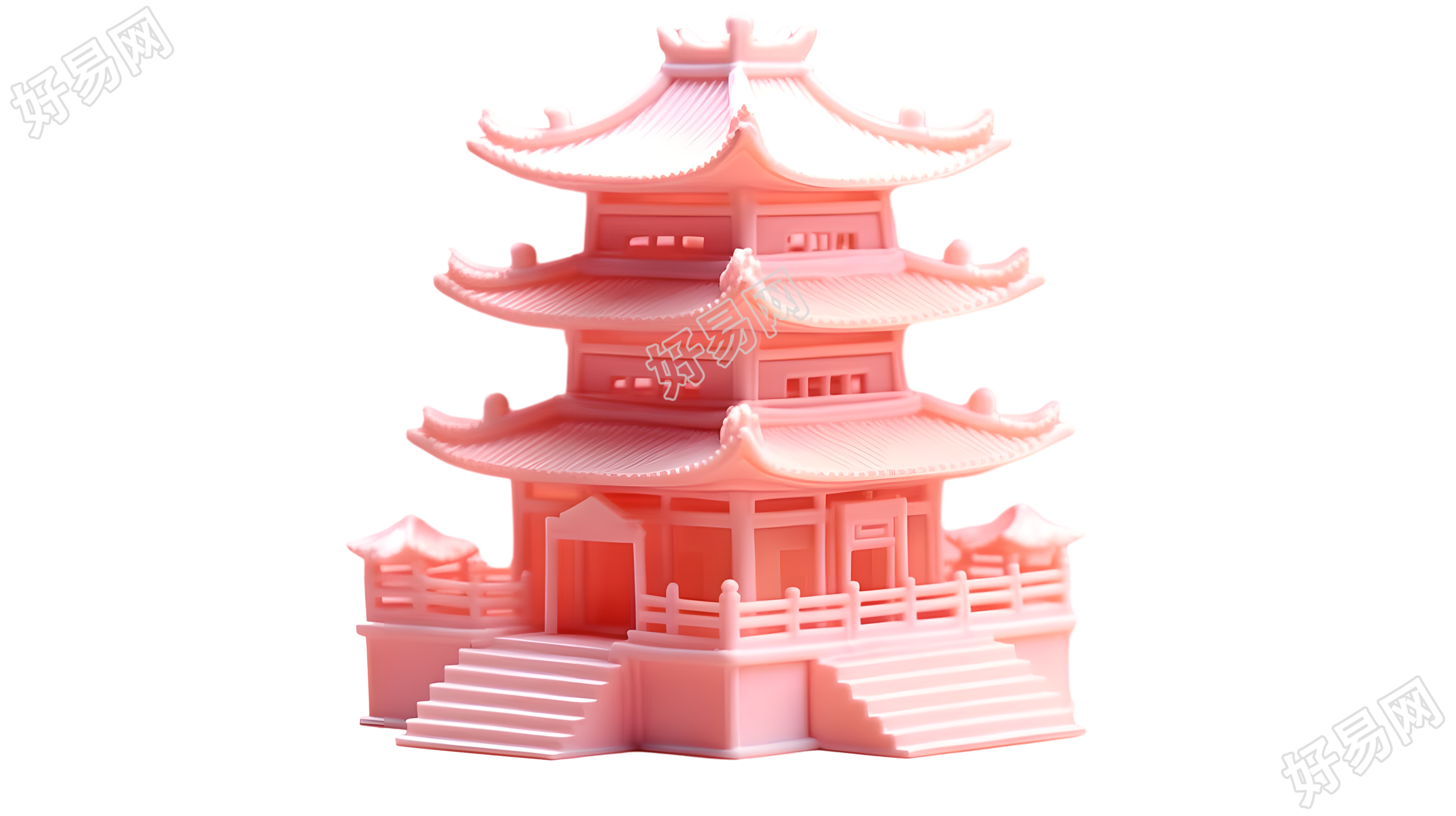 商业设计古代中国阁楼插图