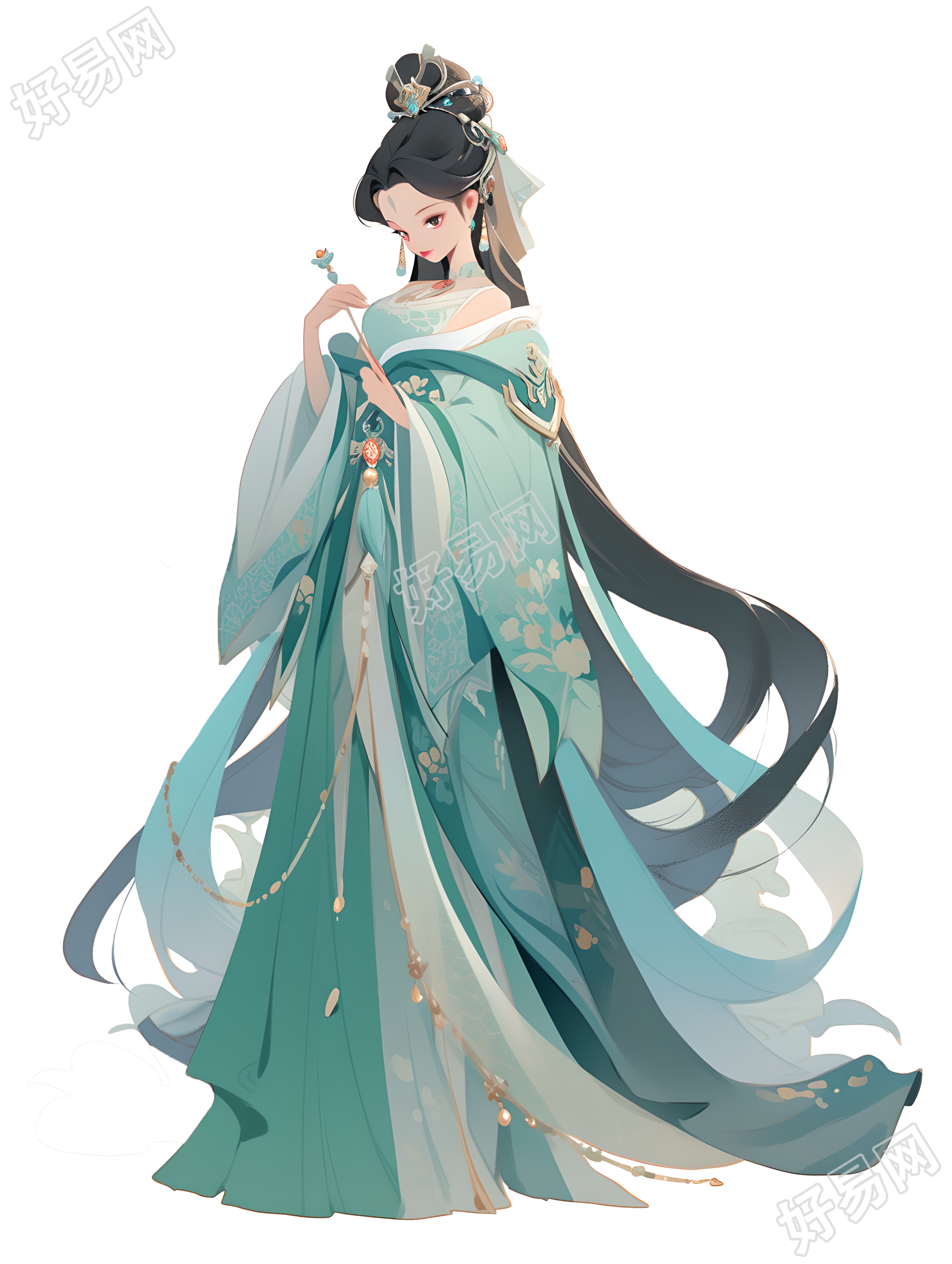 透明背景中国敦煌女神插图