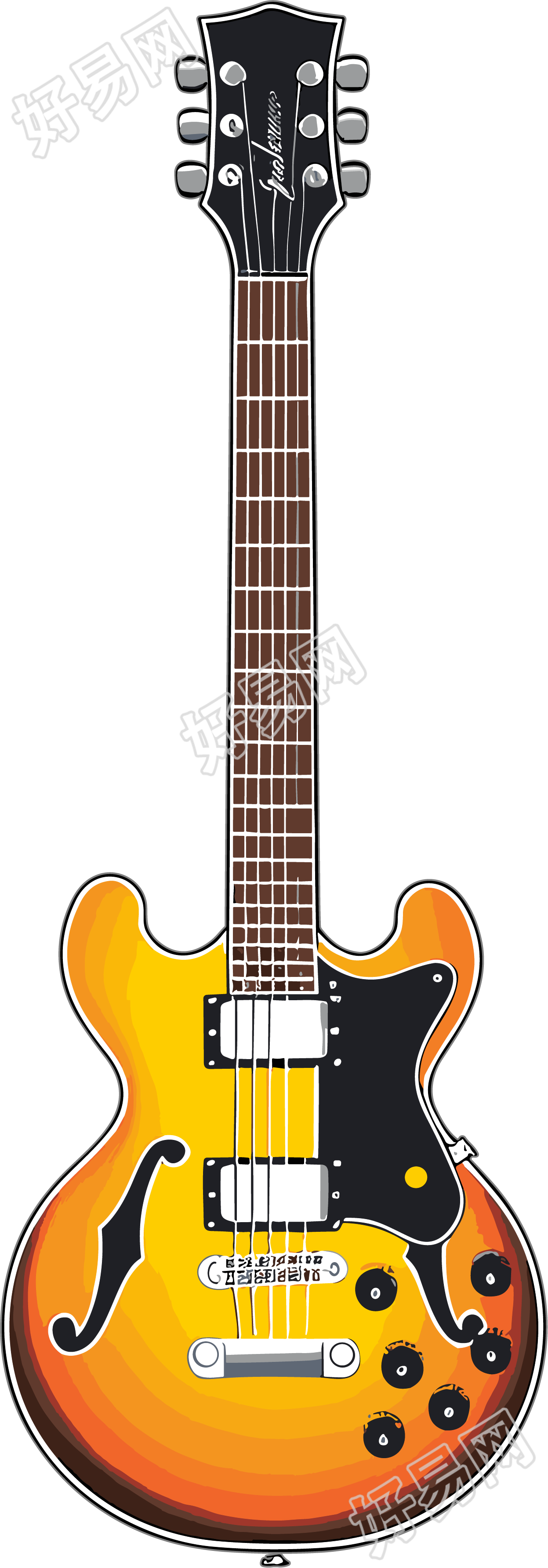 西方音乐乐器吉他插图