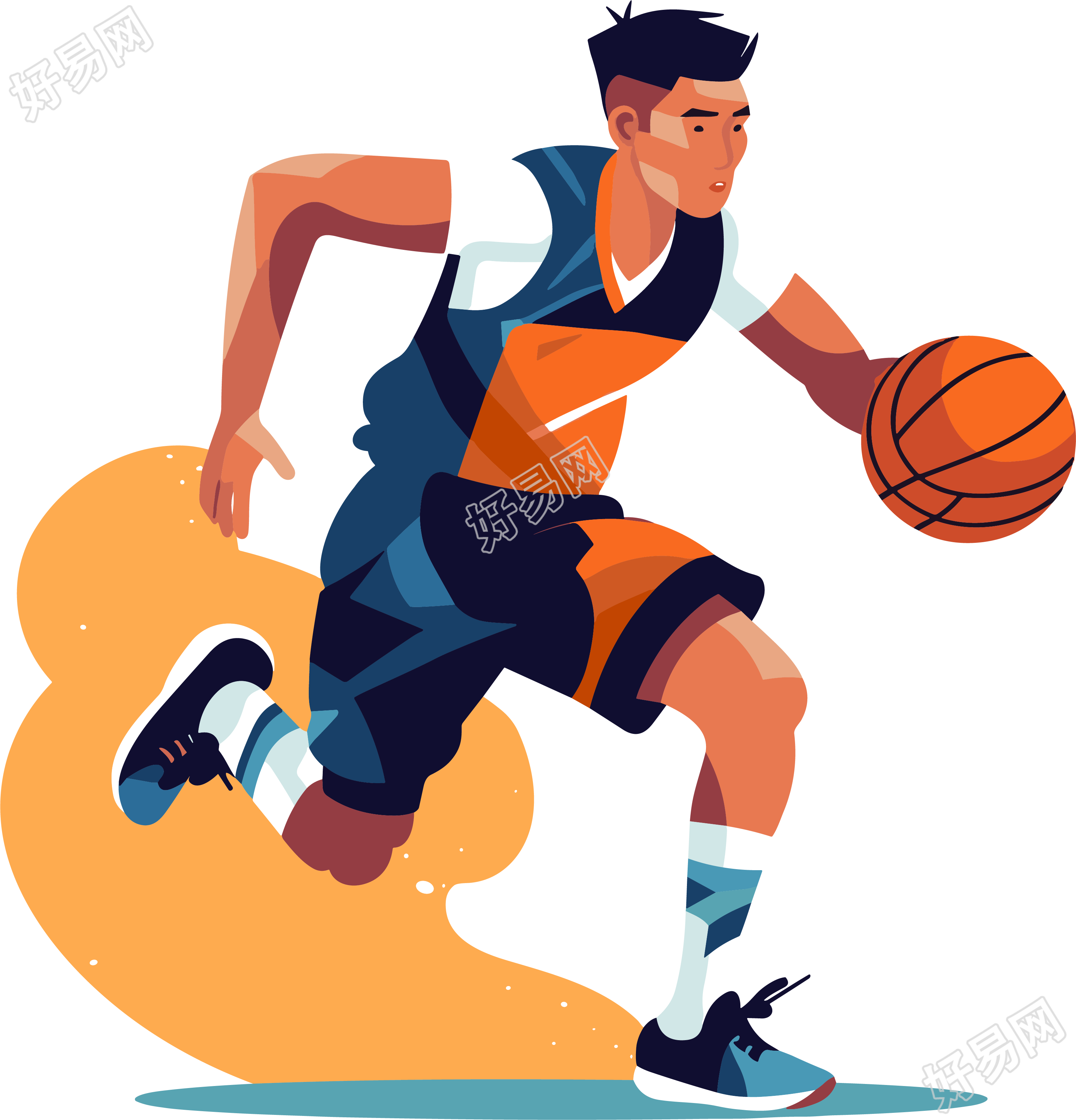 可商用亚洲篮球运动员插图