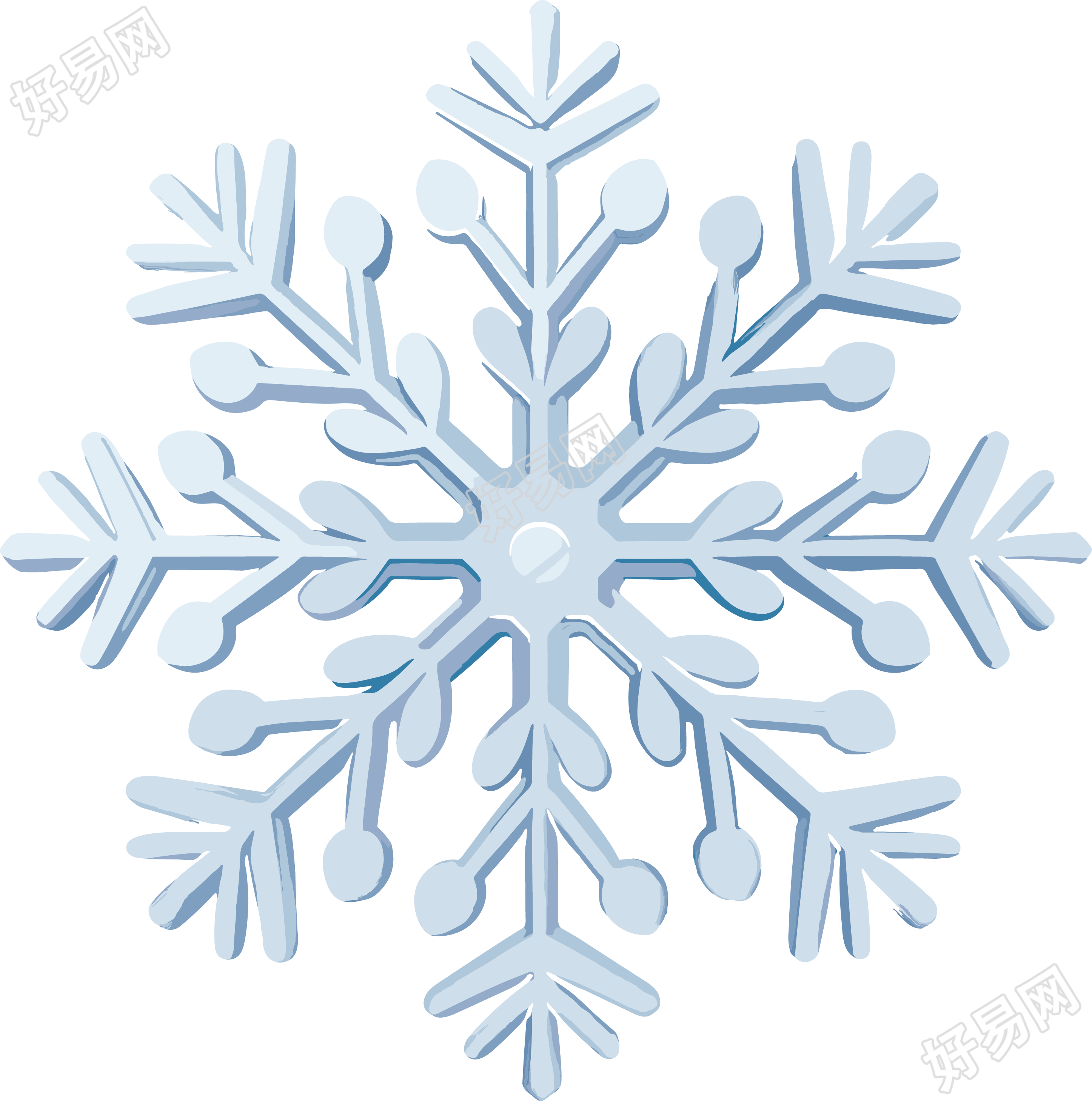 可商用冬季元素雪花插图