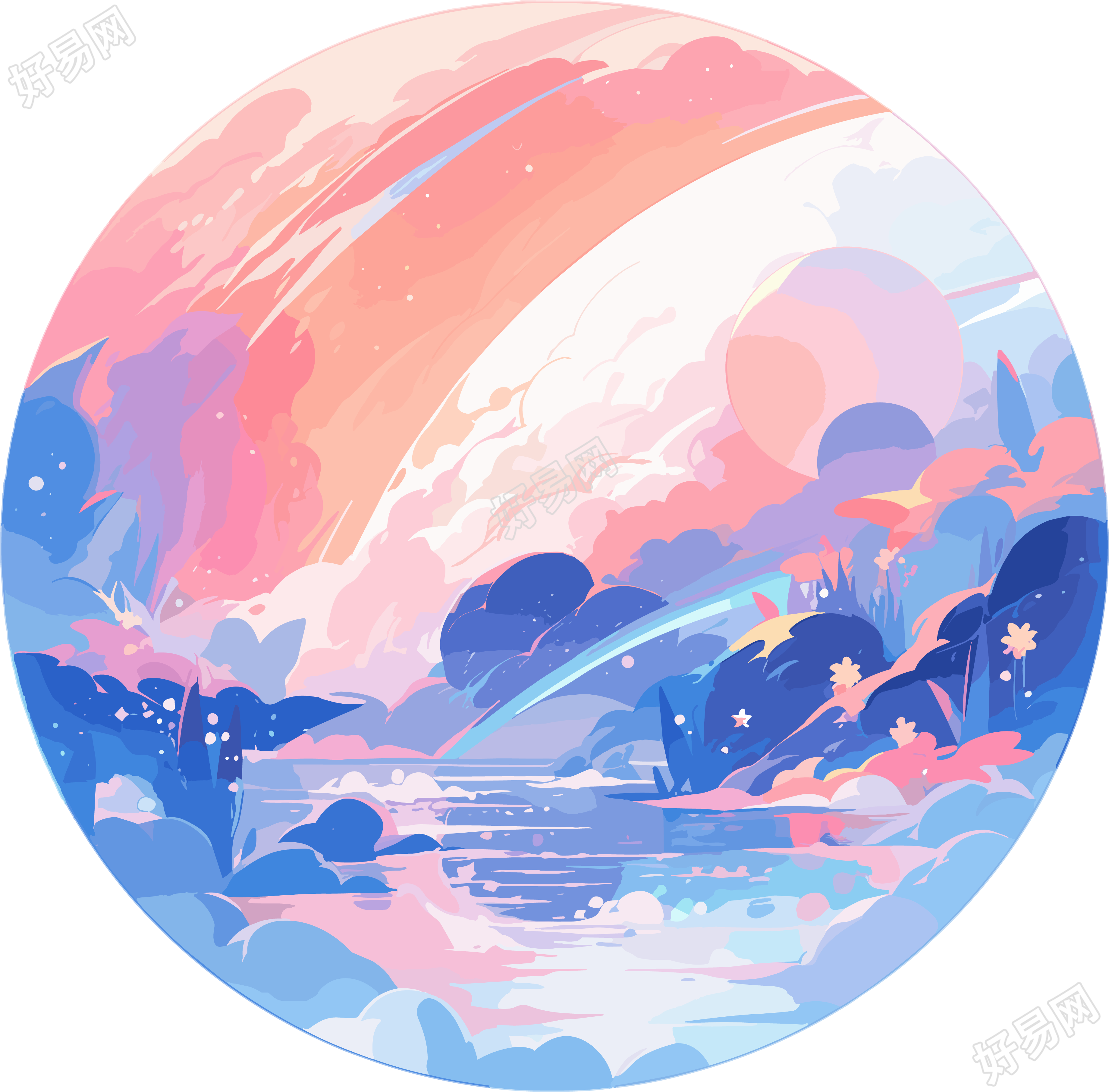 外星行星的美丽矢量插图