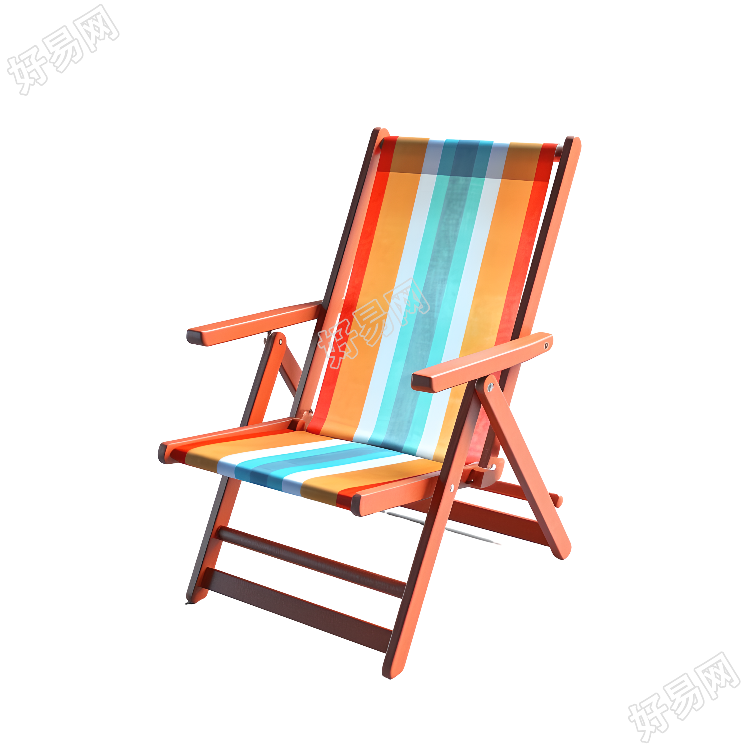 色彩丰富的沙滩折叠椅PNG素材