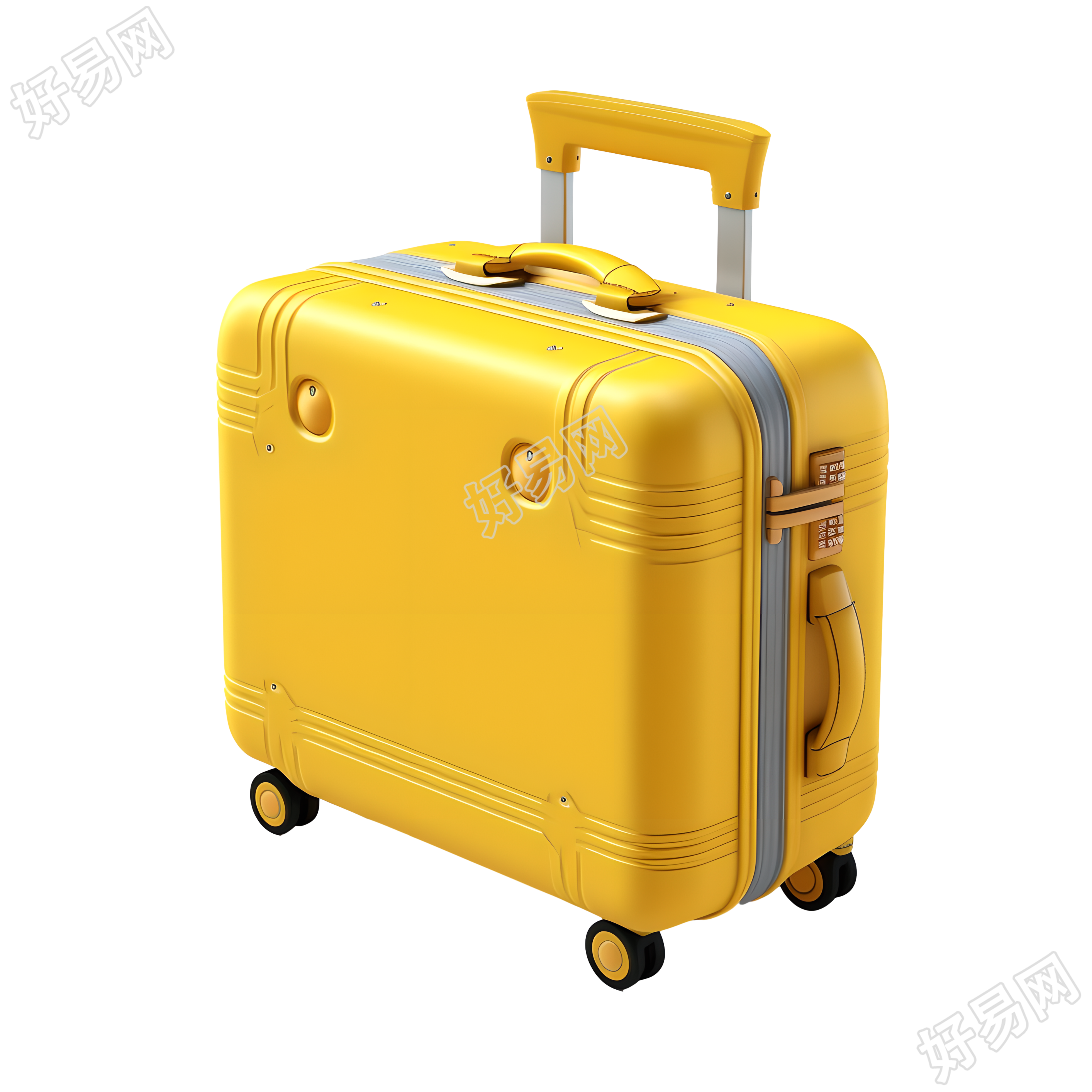 黄色行李箱设计元素
