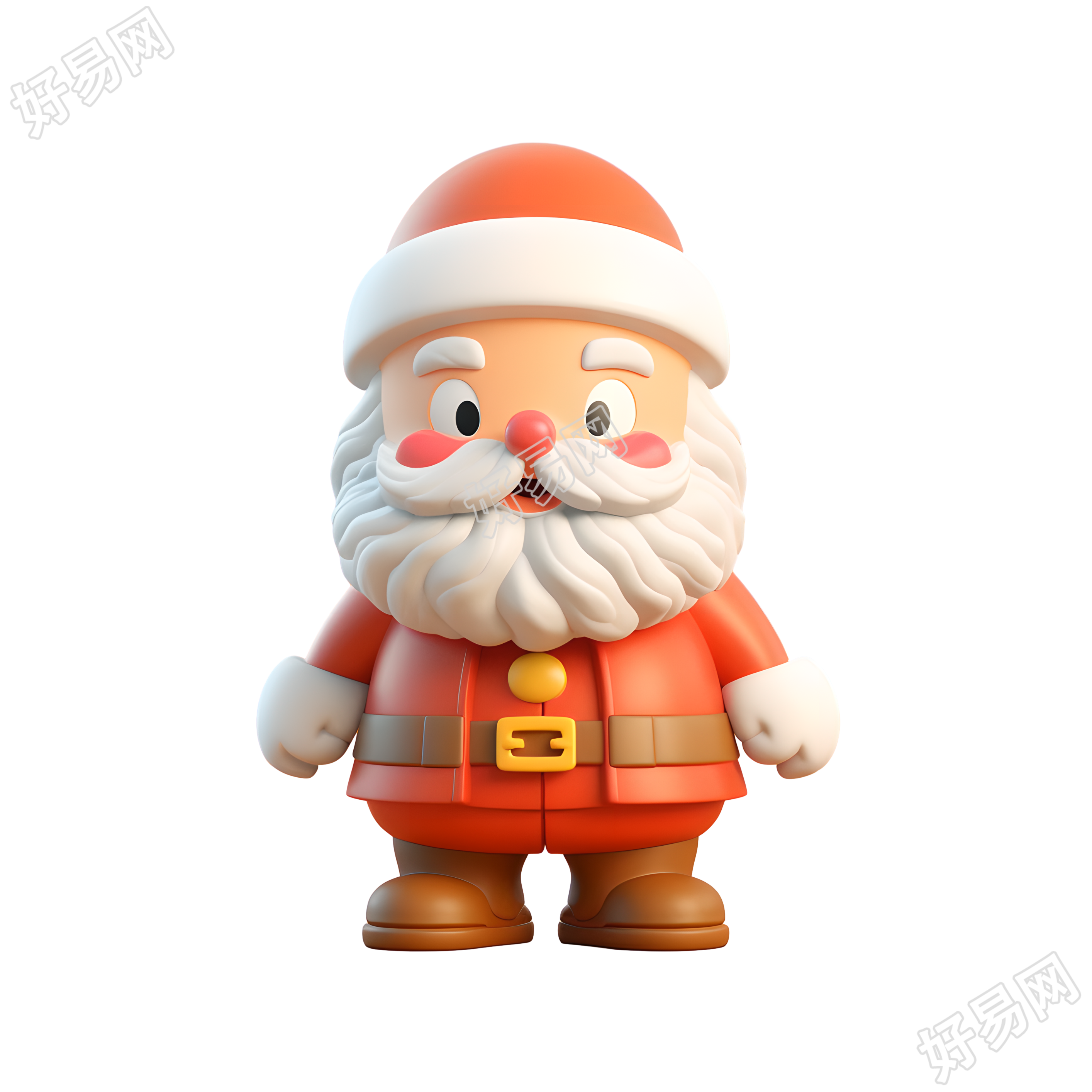 圣诞老人3D图标透明背景素材