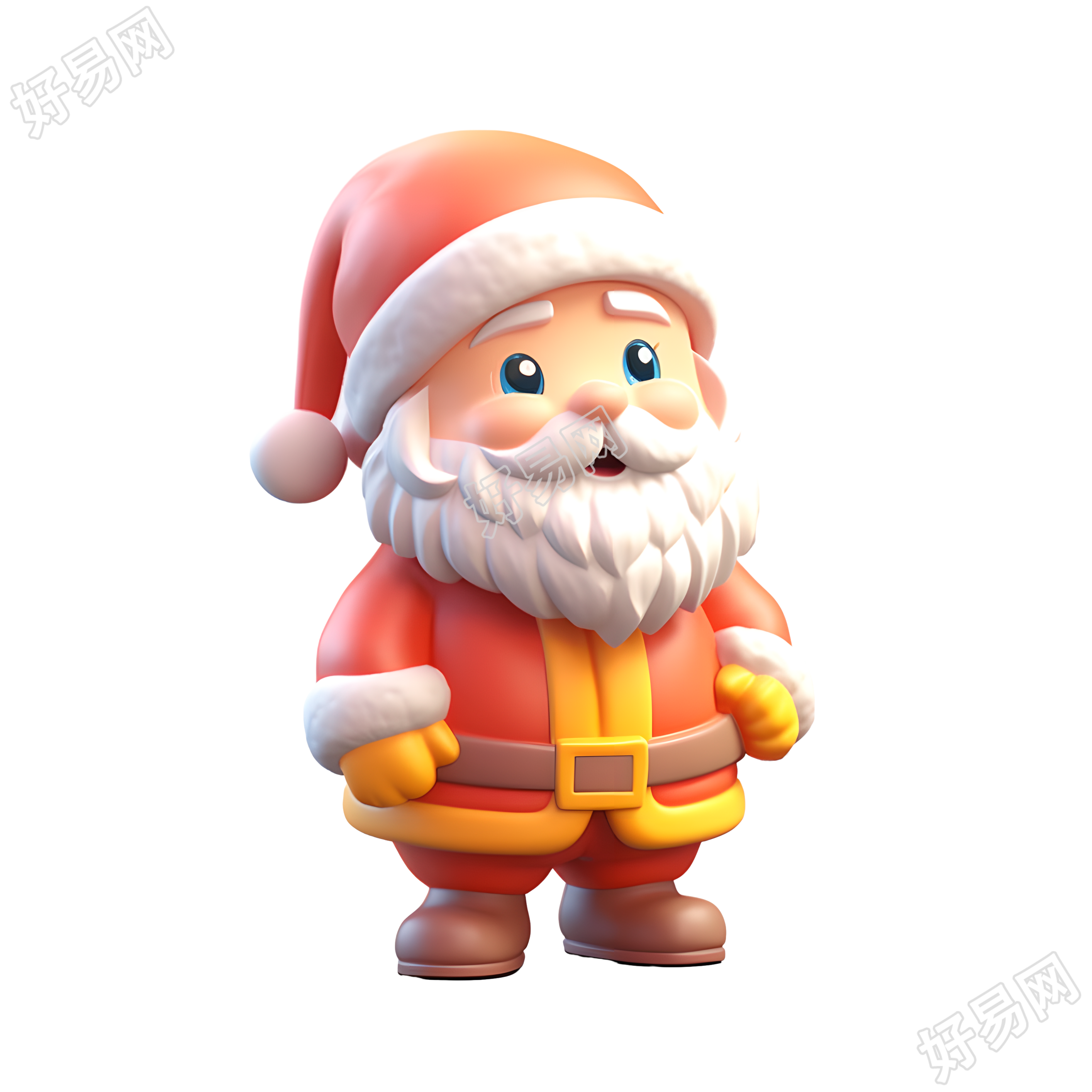 3D图标商业设计圣诞老人插画