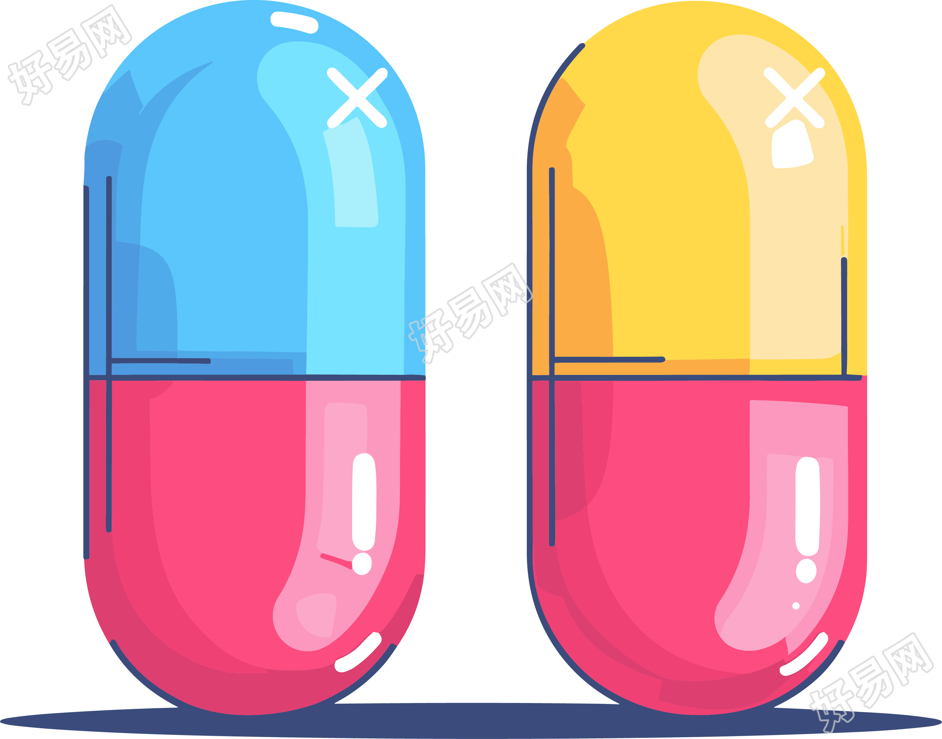 药物胶囊简约插图