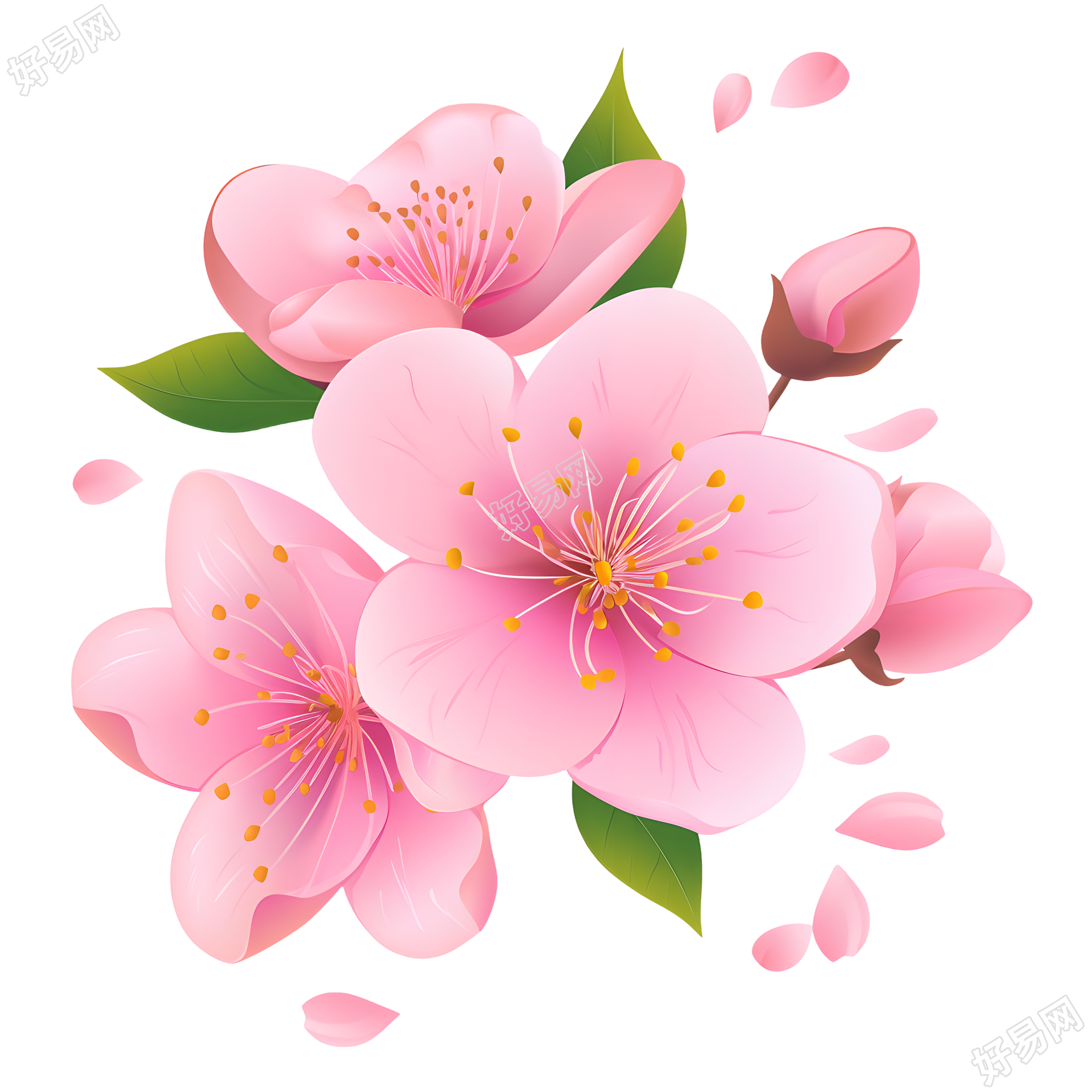 桃花创意设计元素