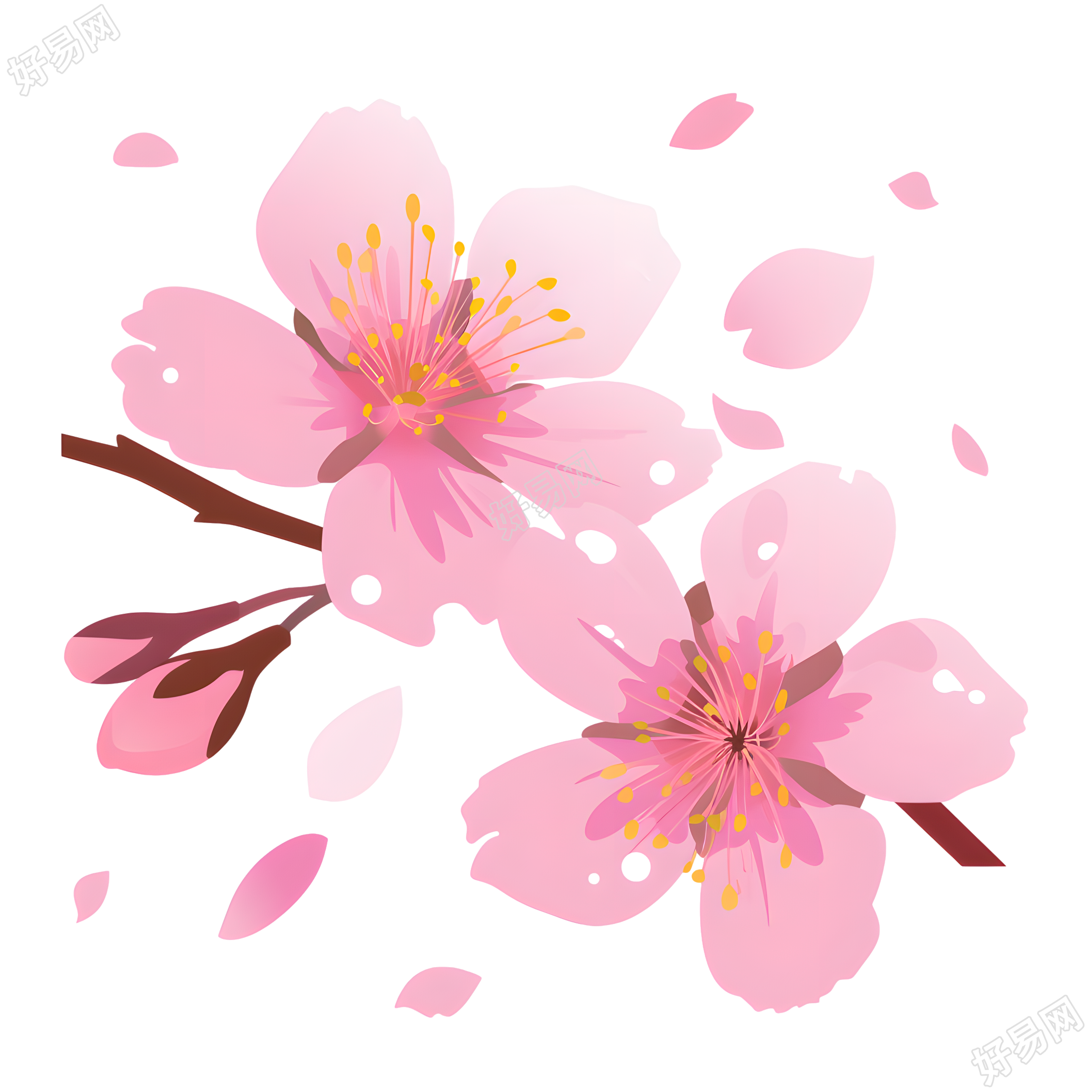 桃花商业设计元素