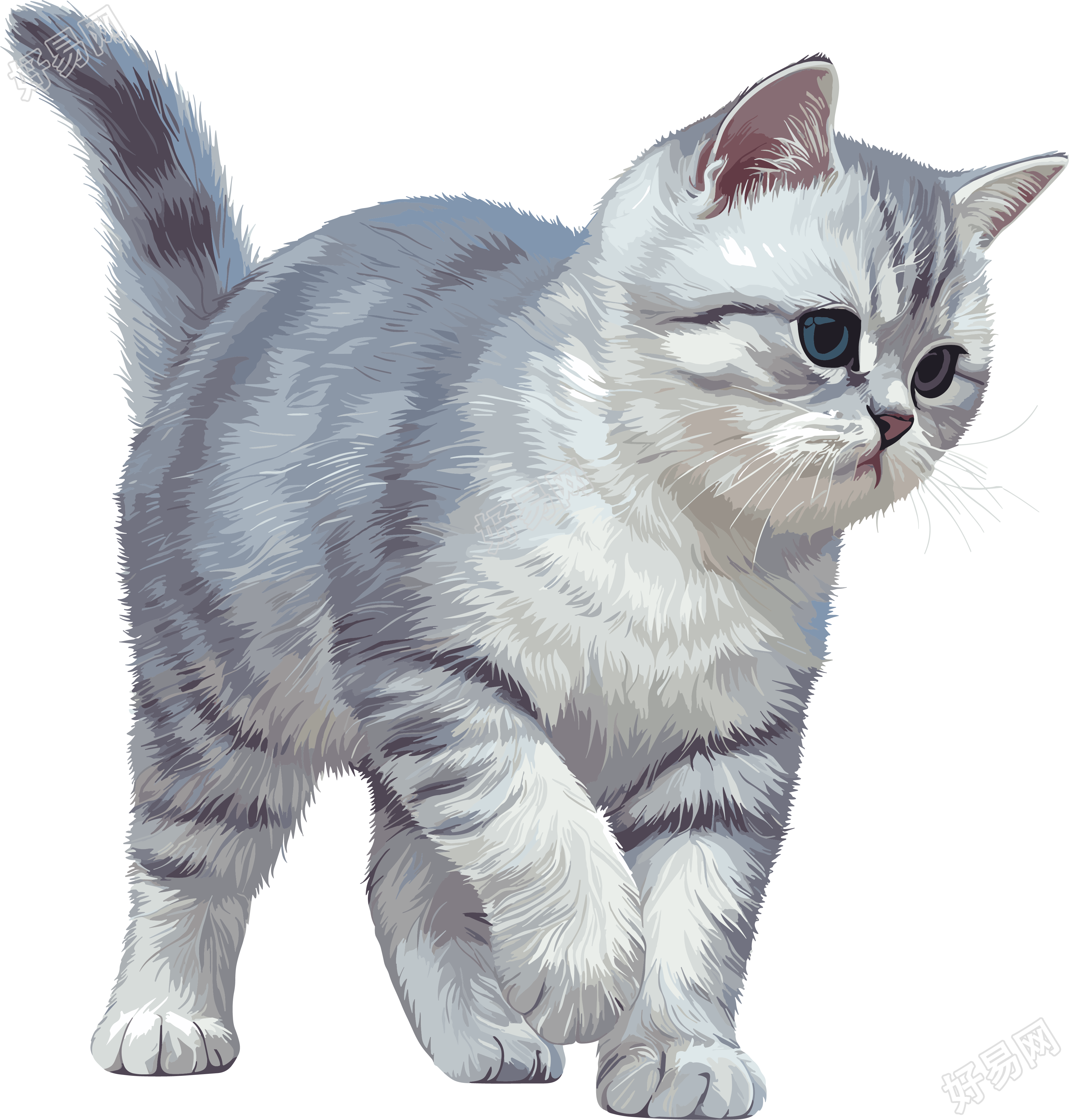 猫咪卡通矢量素材